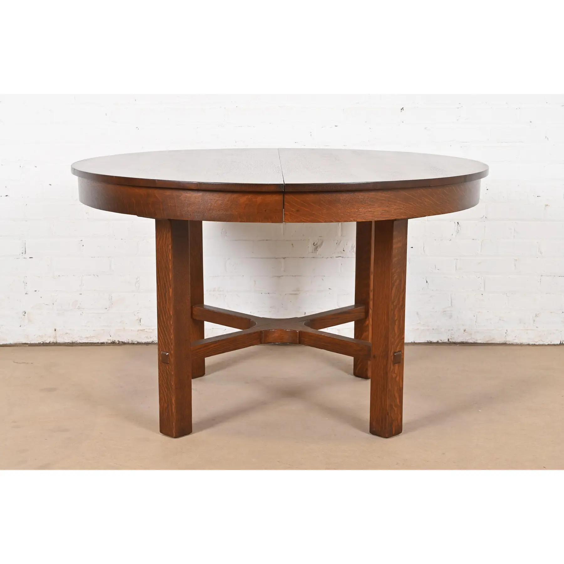 Stickley Antique Mission Oak Arts & Crafts Extension Dining Table, Newly Refinished - Image 2