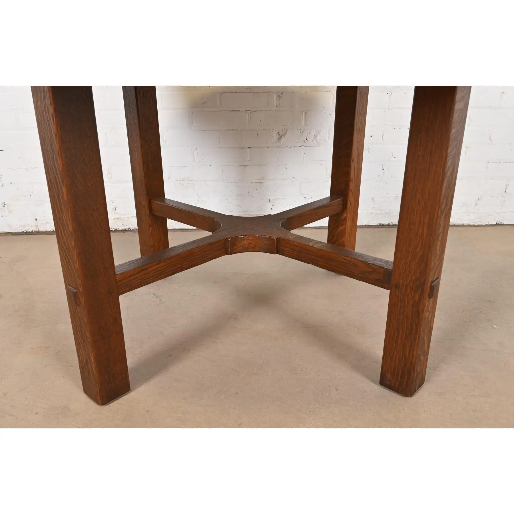 Stickley Antique Mission Oak Arts & Crafts Extension Dining Table, Newly Refinished - Image 10