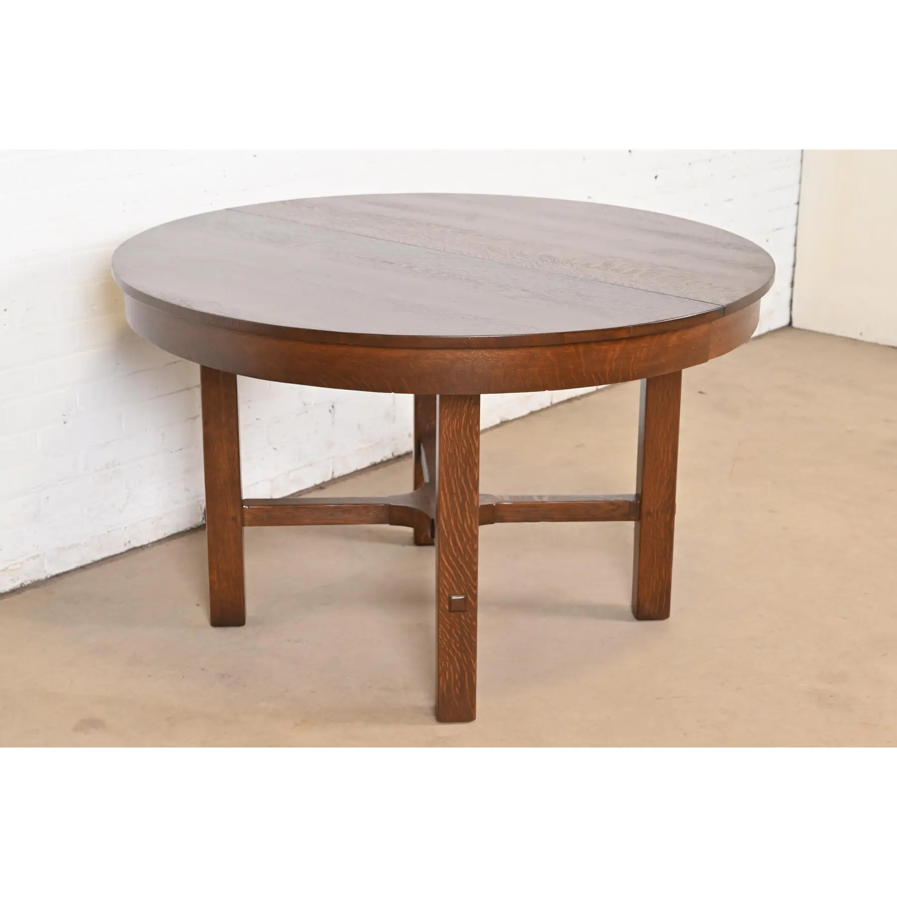 Stickley Antique Mission Oak Arts & Crafts Extension Dining Table, Newly Refinished - Image 3
