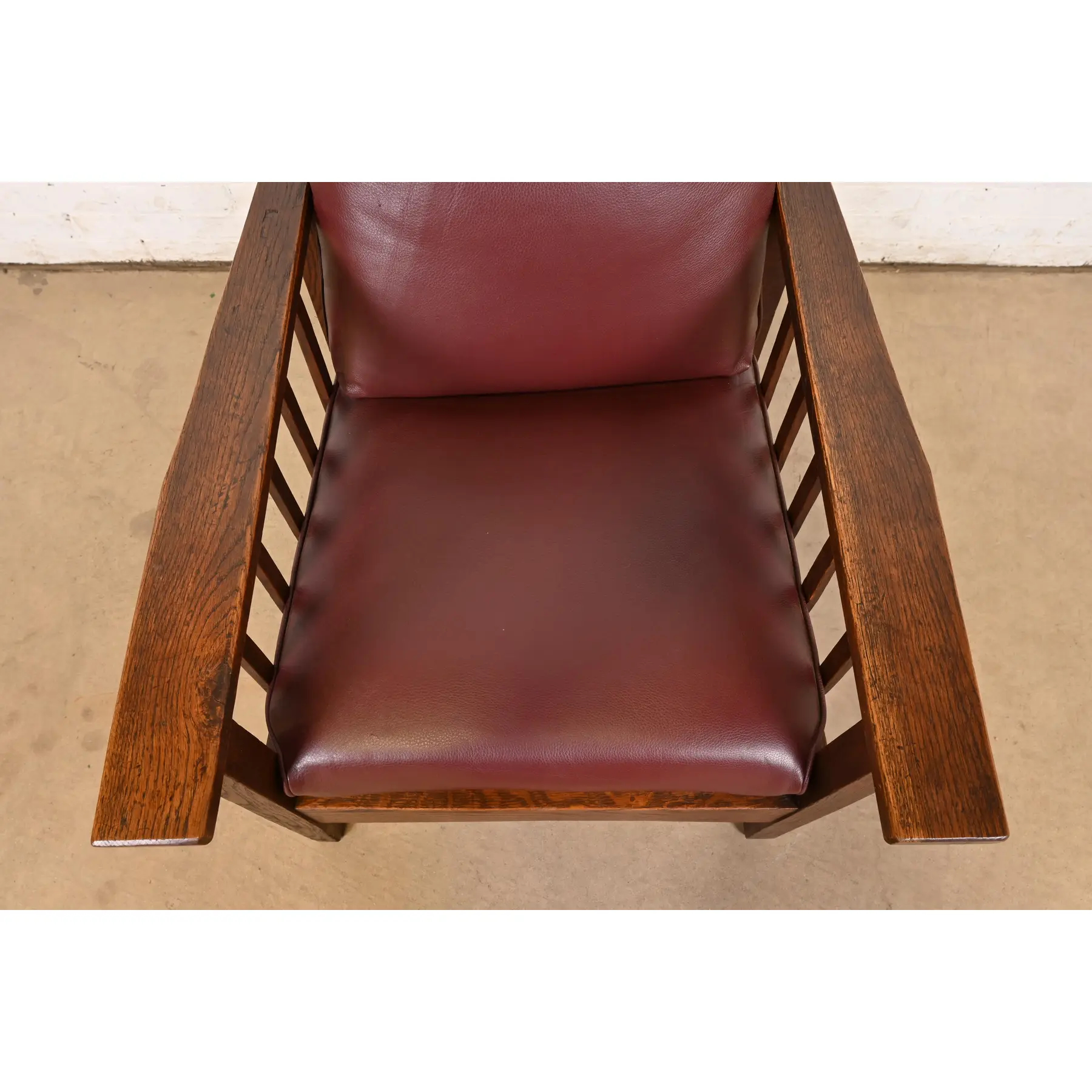 Stickley Brothers Style Antique Mission Oak Arts & Crafts Reclining Morris Lounge Chair, Circa 1900 - Image 6