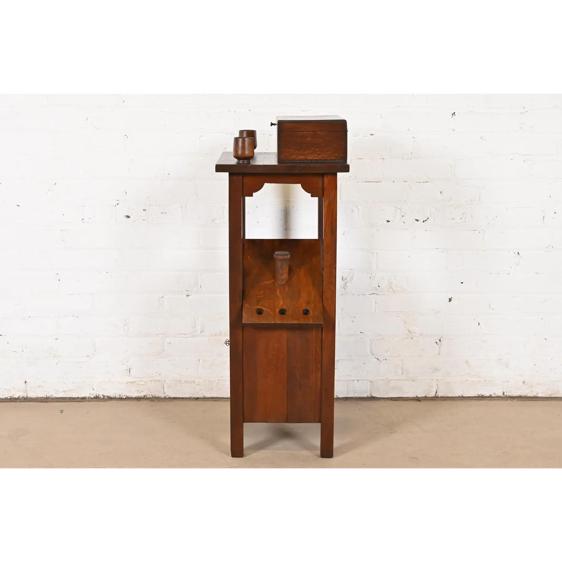 Stickley Brothers Style Antique Mission Oak Arts & Crafts Smoker's Stand, Circa 1910 - Image 9