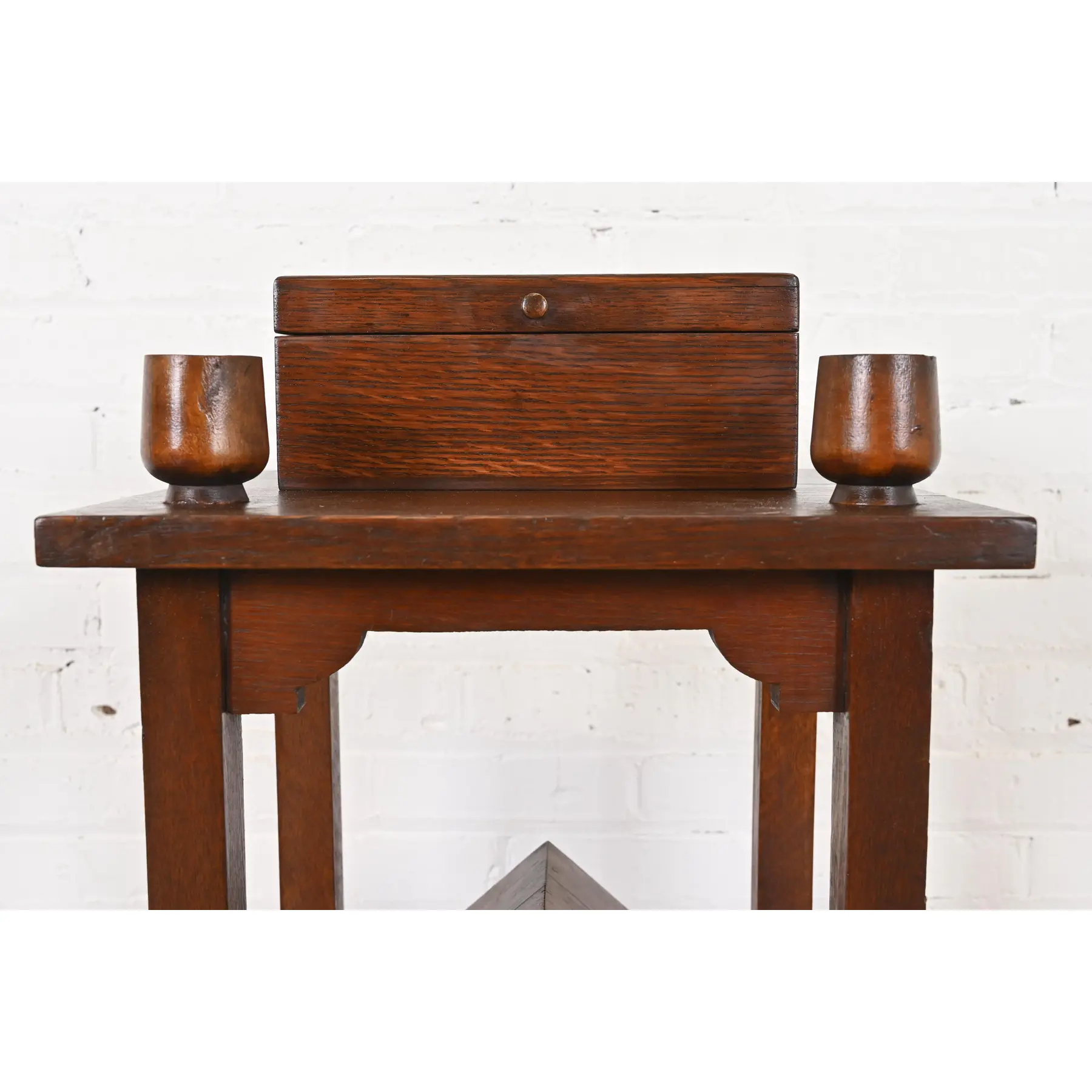 Stickley Brothers Style Antique Mission Oak Arts & Crafts Smoker's Stand, Circa 1910 - Image 8