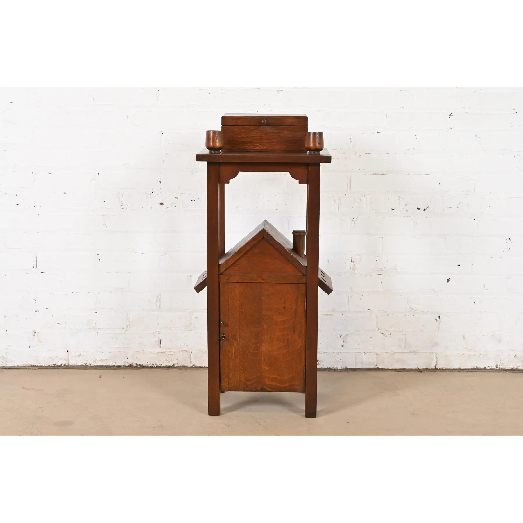 Stickley Brothers Style Antique Mission Oak Arts & Crafts Smoker's Stand, Circa 1910 - Image 10