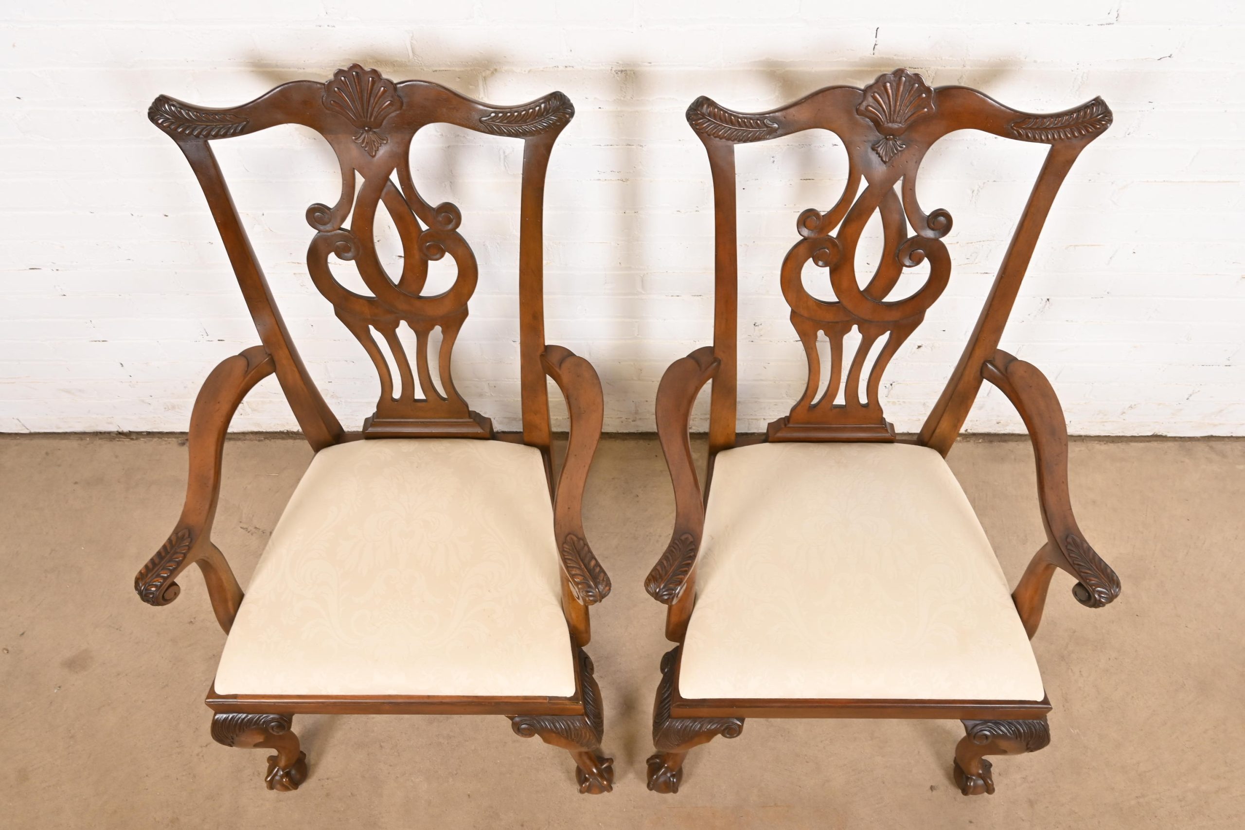Drexel Heritage Chippendale Carved Mahogany Dining Chairs, Set of Six - Image 5