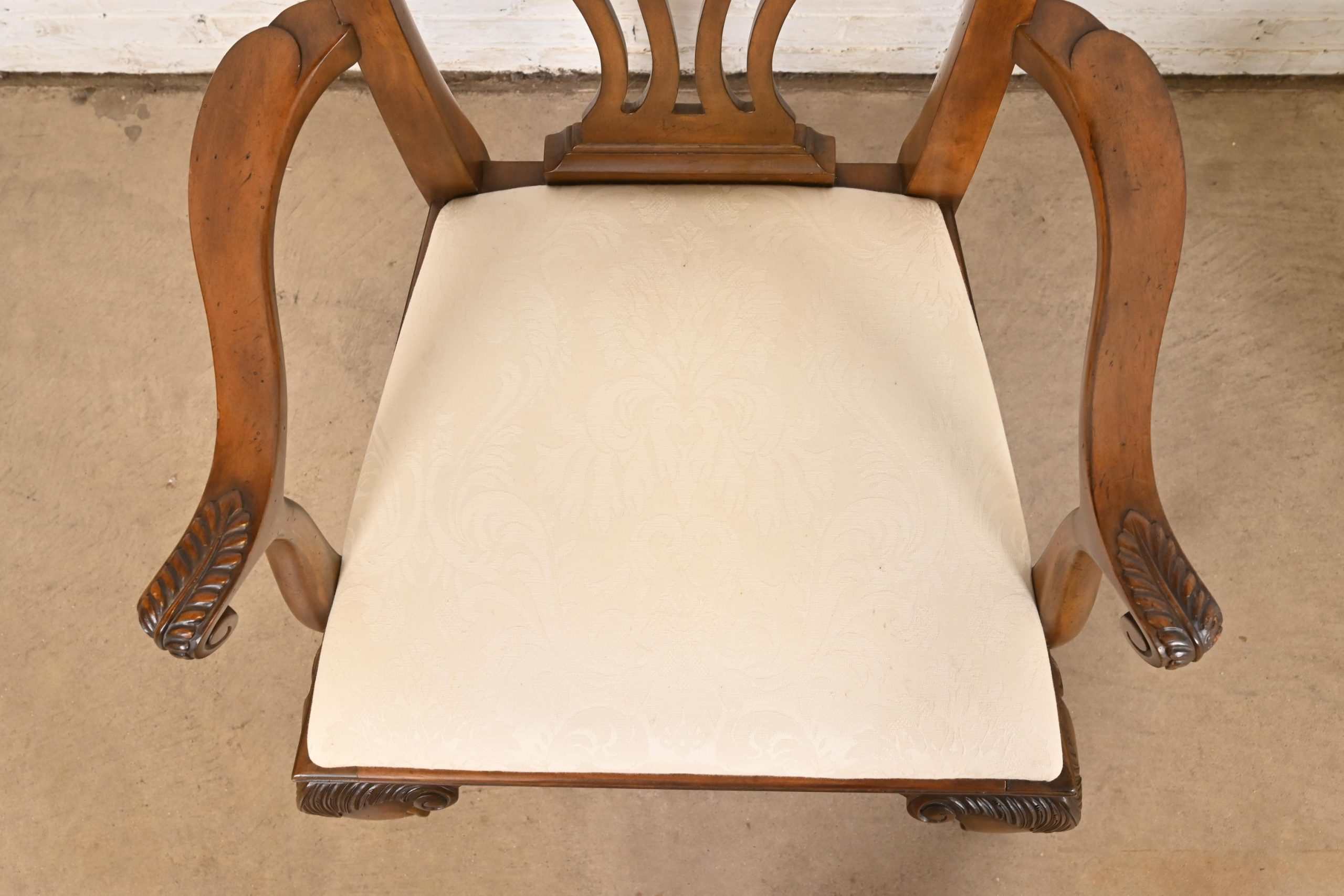 Drexel Heritage Chippendale Carved Mahogany Dining Chairs, Set of Six - Image 8