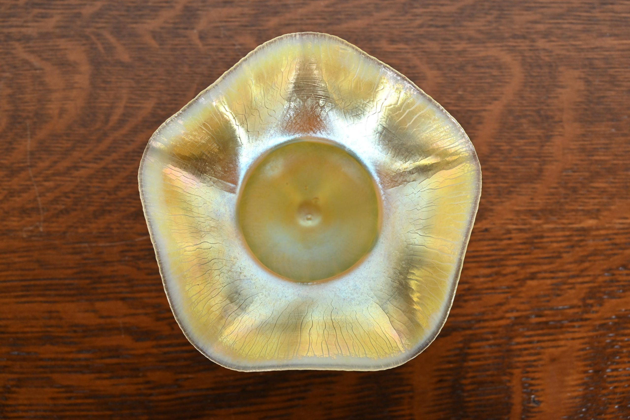 Tiffany Studios New York Greek Key Bronze Doré Footed Charger Plate or Tazza - Image 8