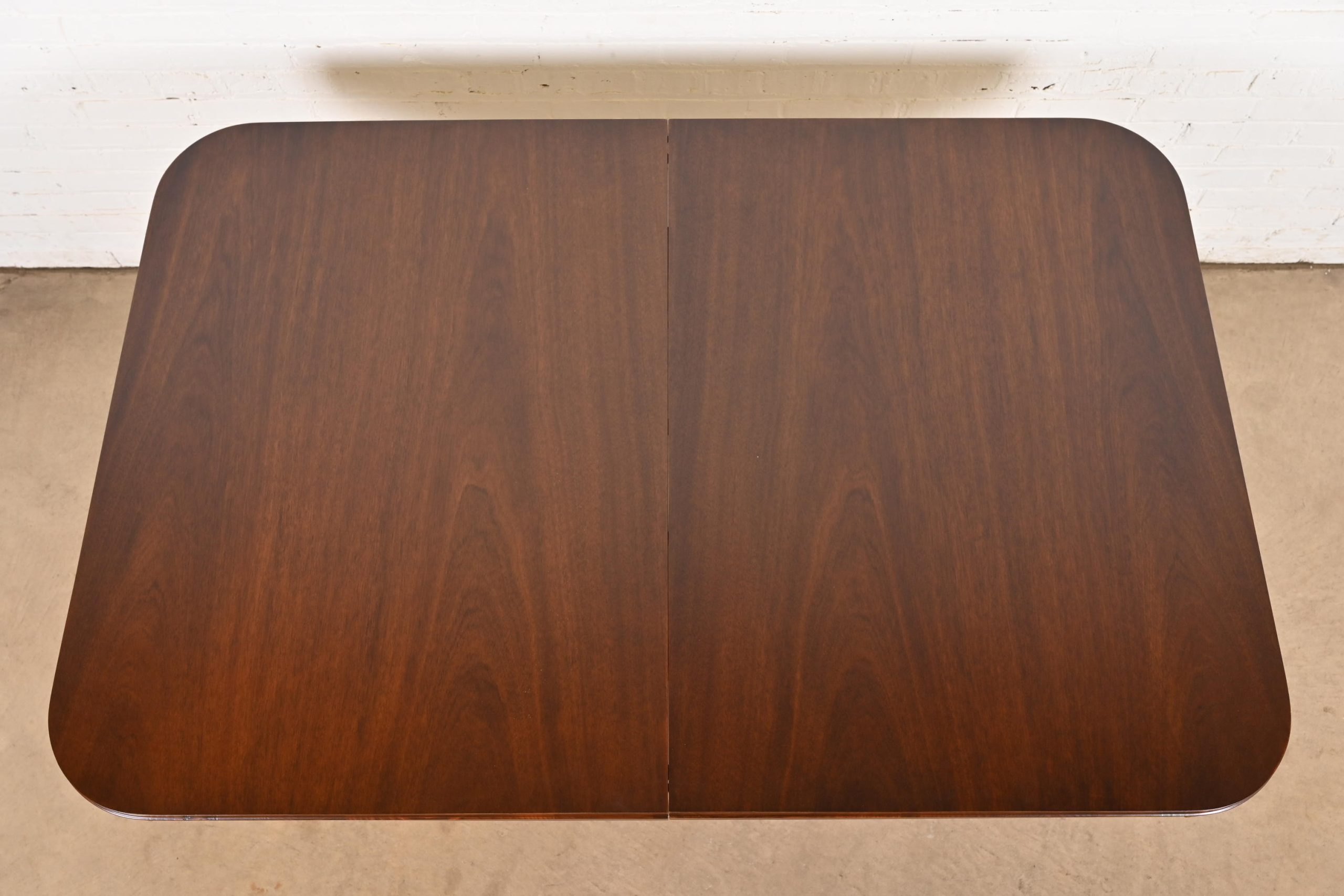 Drexel Georgian Mahogany Double Pedestal Extension Dining Table, Newly Refinished - Image 8
