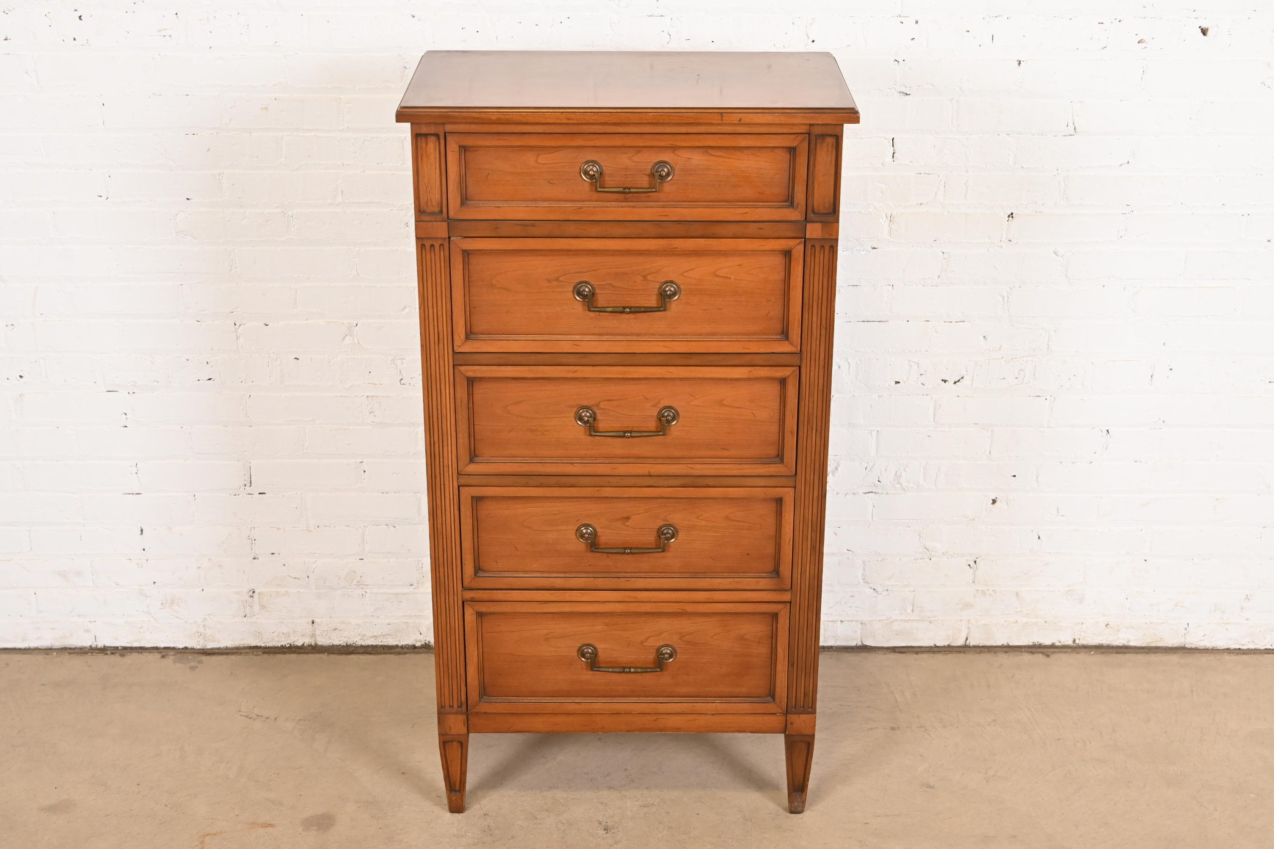 French Regency Louis XVI Cherry Wood Lingerie Chest by National Mt. Airy - Image 2