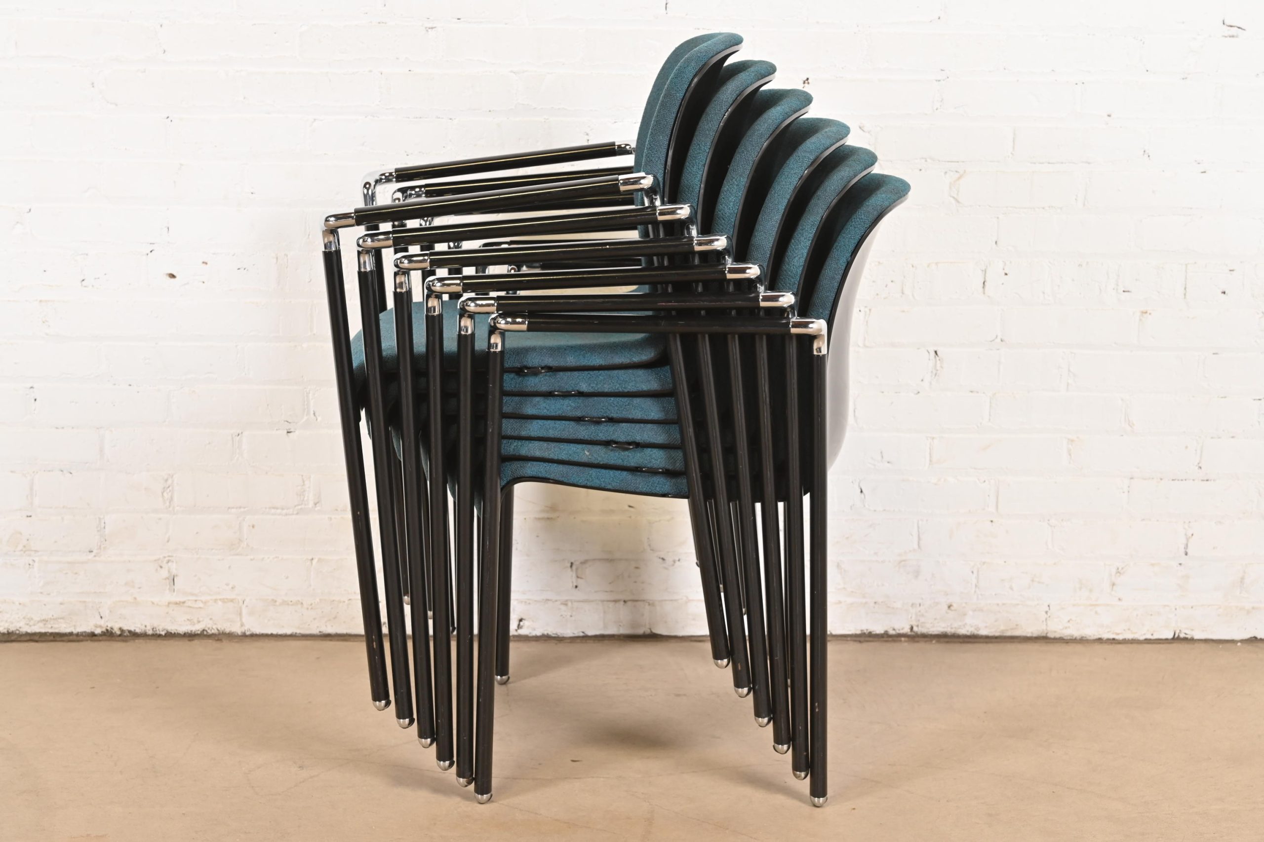 Herman Miller Modern Stacking Armchairs, Set of Six - Image 11