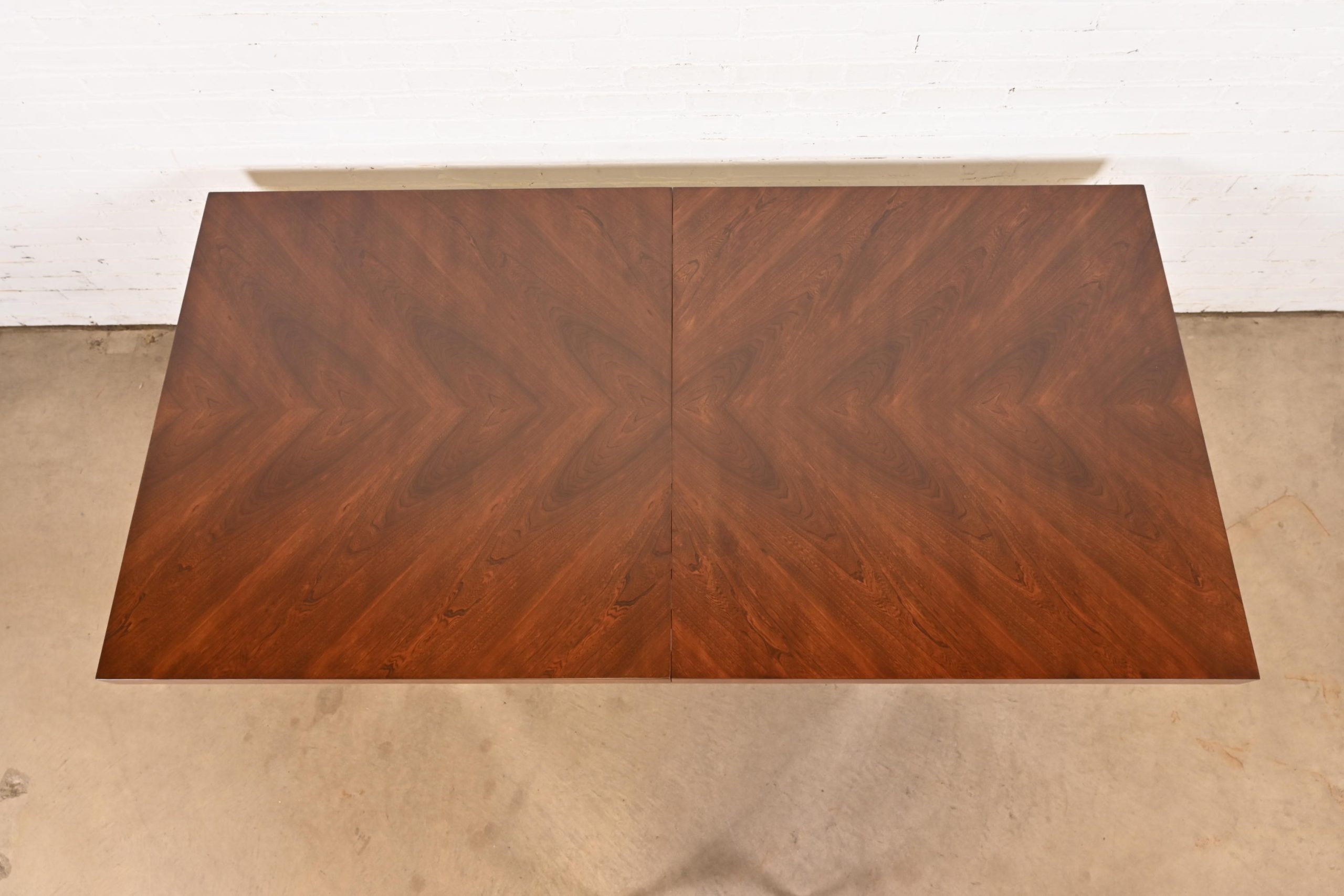Milo Baughman for Thayer Coggin Mid-Century Modern Walnut and Chrome Dining Table, Newly Refinished - Image 6
