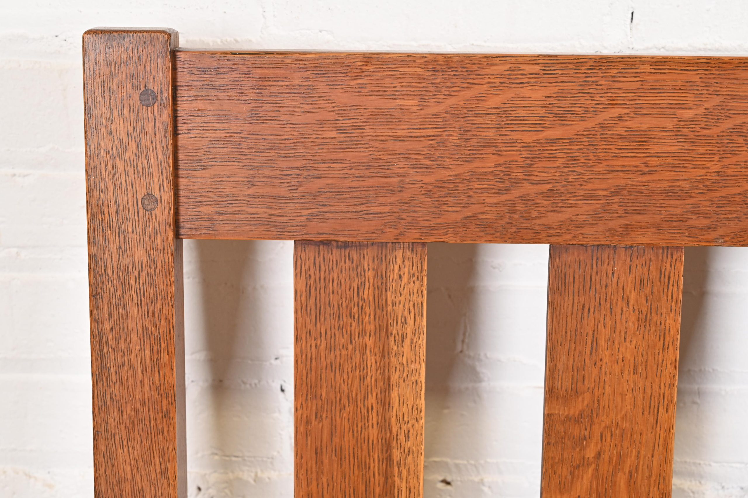 Charles Stickley Antique Mission Oak Arts & Crafts Settle Sofa or Bench, Circa 1900 - Image 6