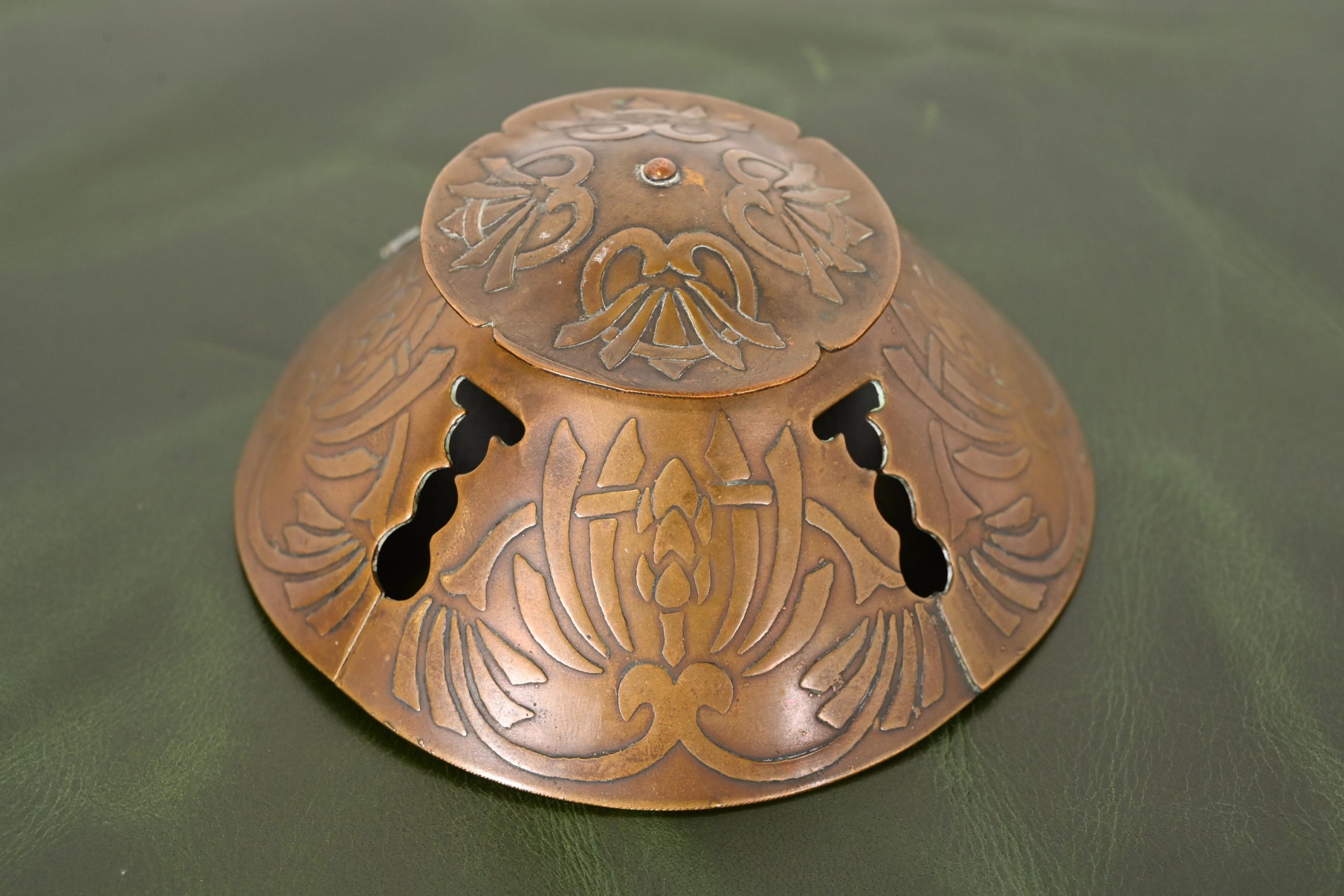 Art Crafts Shop Hammered Copper Six-Piece Desk Set, Circa 1905 - Image 4