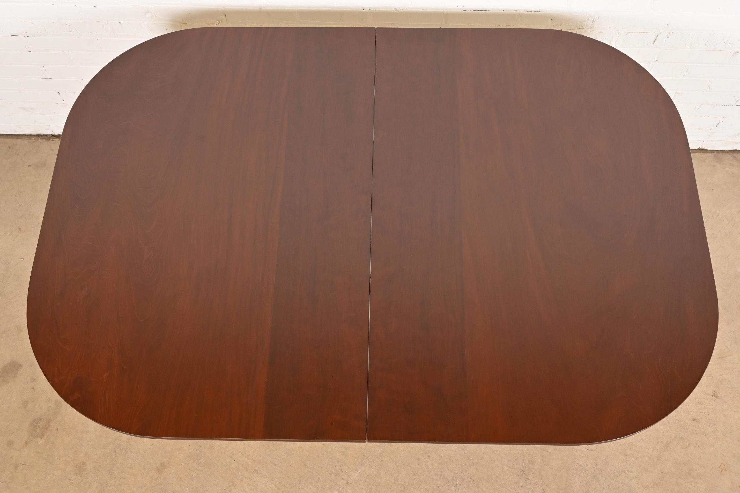 Baker Furniture Style Georgian Mahogany Double Pedestal Extension Dining Table, Newly Refinished - Image 8