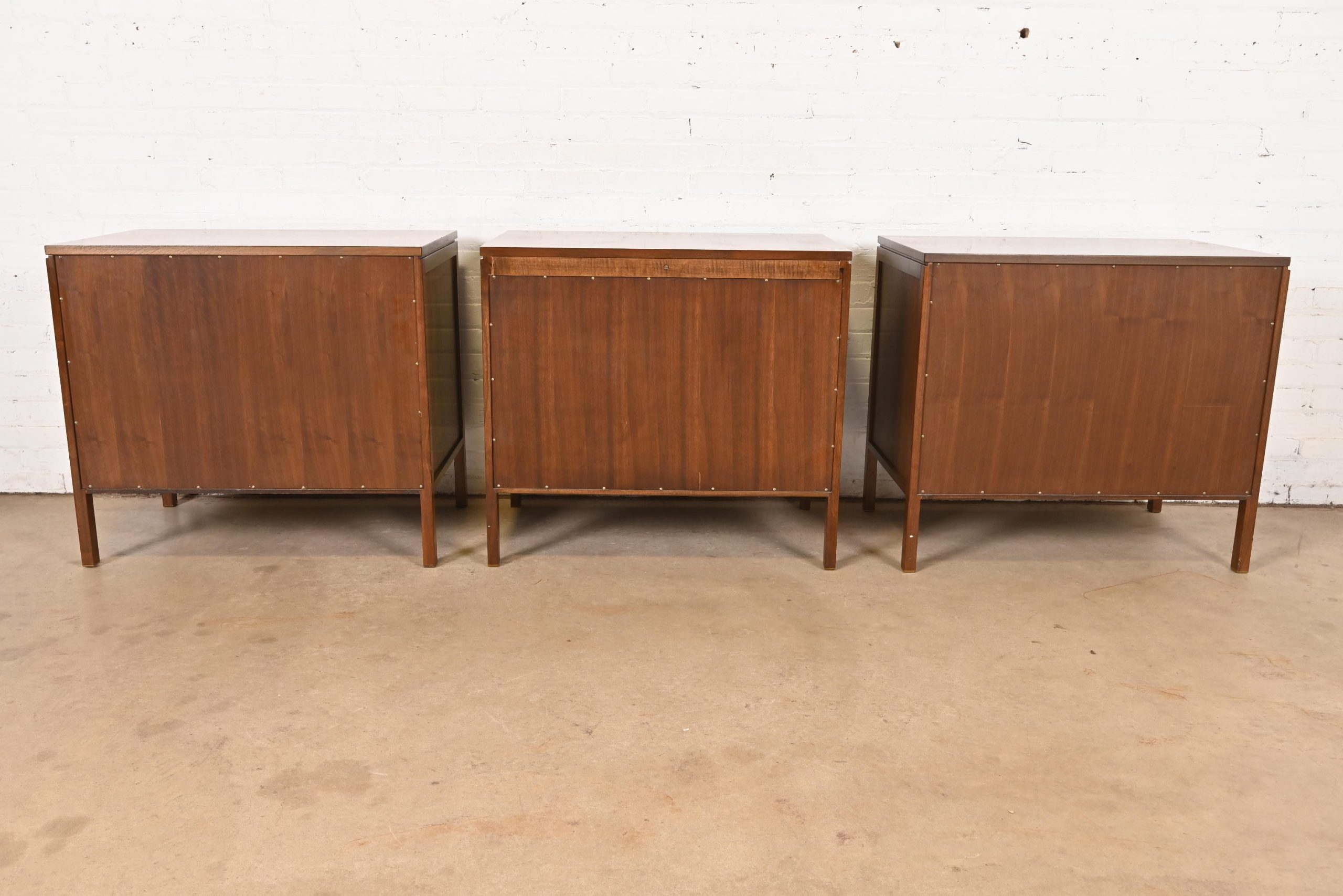 Edward Wormley for Dunbar Mid-Century Modern Walnut and Rosewood Three-Piece Executive Credenza, Circa 1960s - Image 13