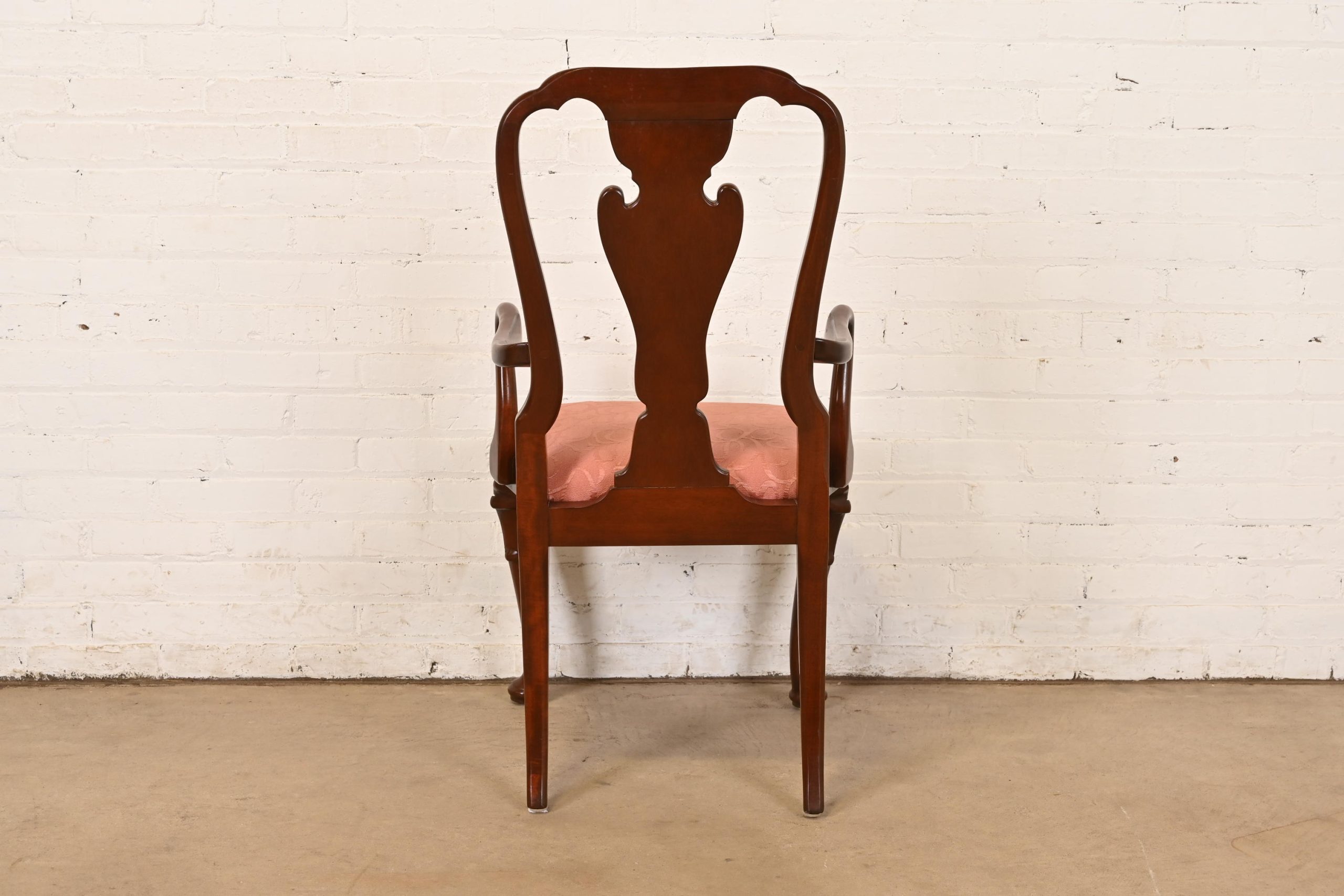 Baker Furniture Queen Anne Carved Mahogany Armchairs or Dining Captain Chairs, Pair - Image 8