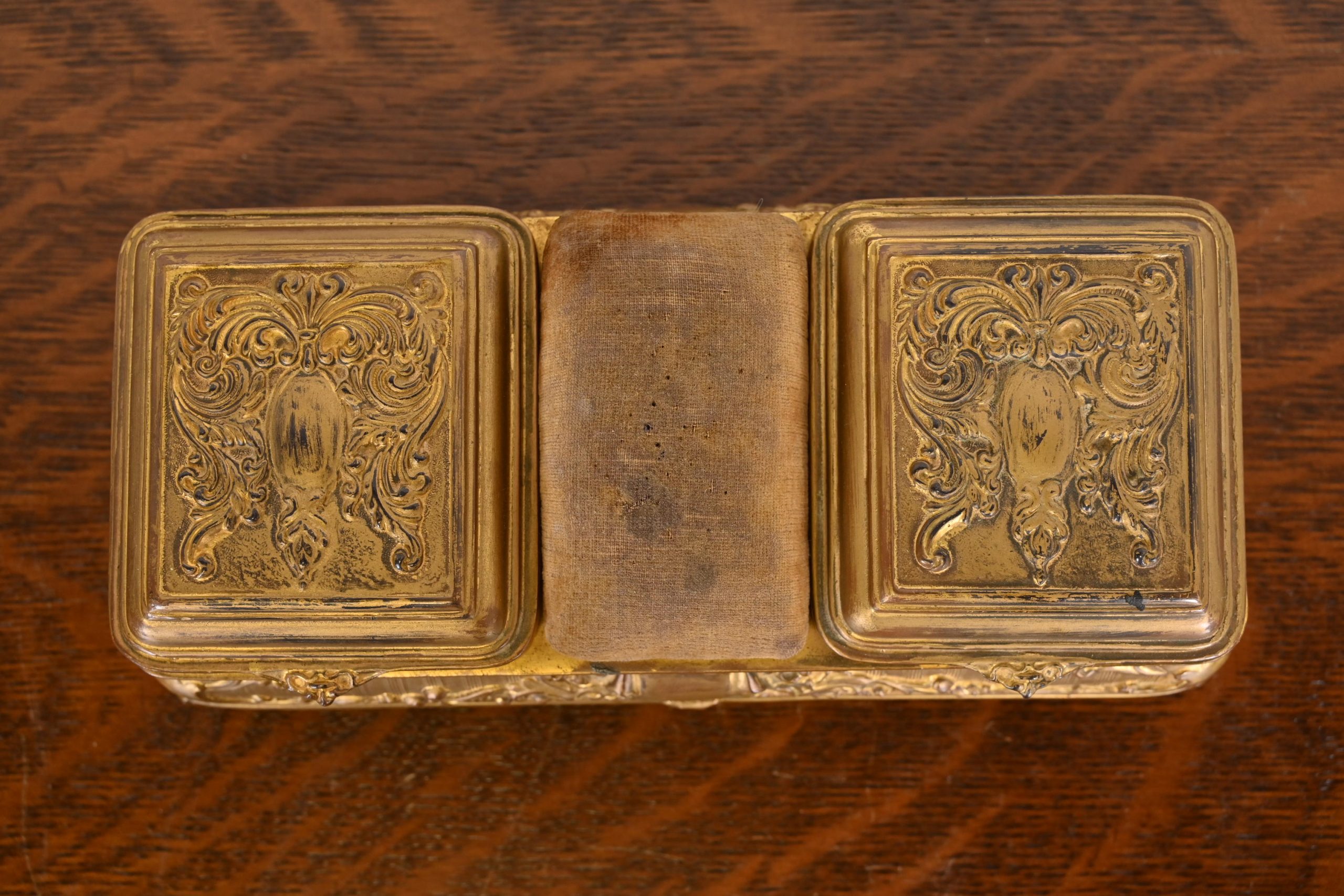 Tiffany & Co. Style Antique French Repousse Bronze Doré Jewelry Box - Image 5