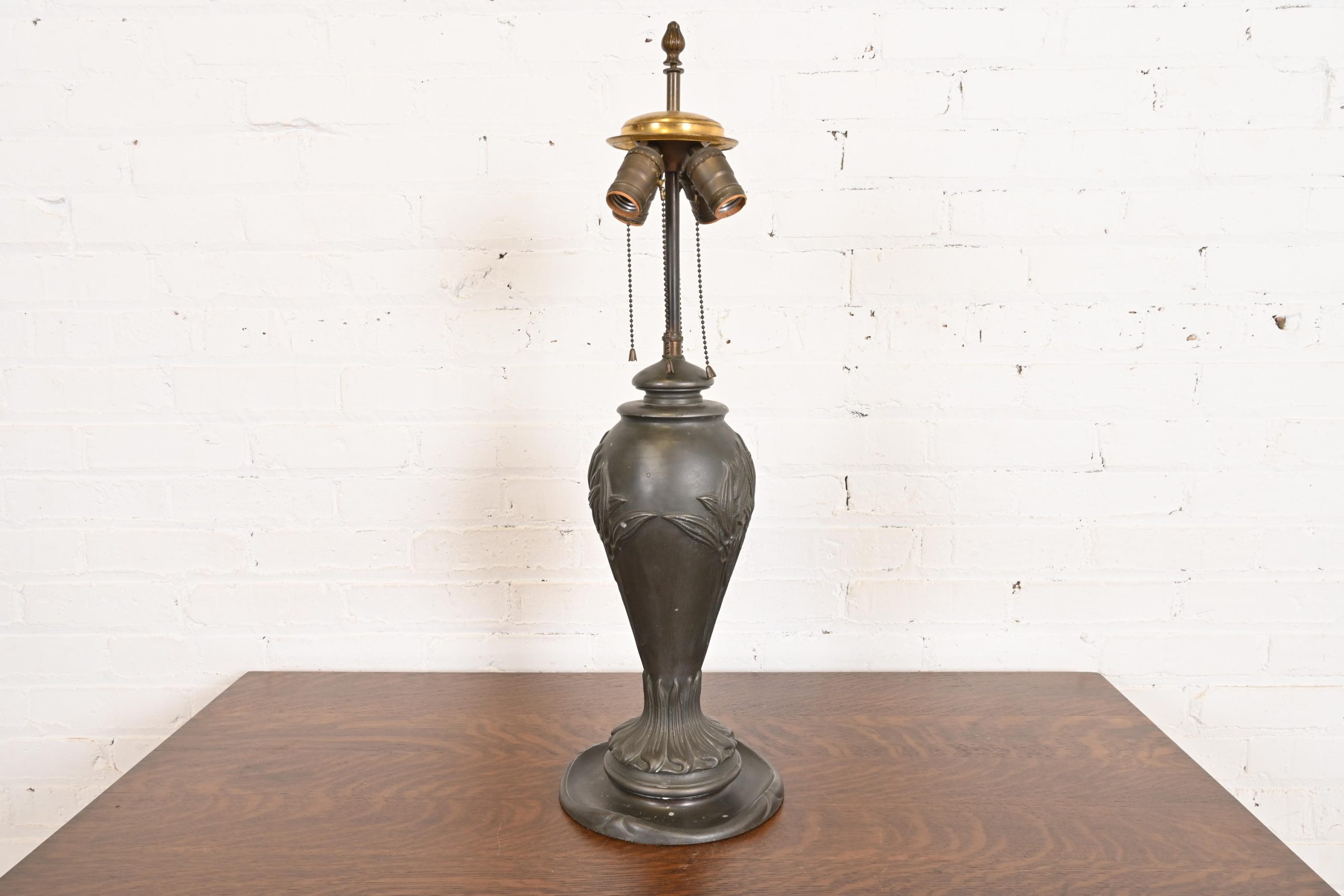 Antique Art Nouveau Slag Glass Table Lamp in the Manner of Handel, Circa 1920s - Image 12
