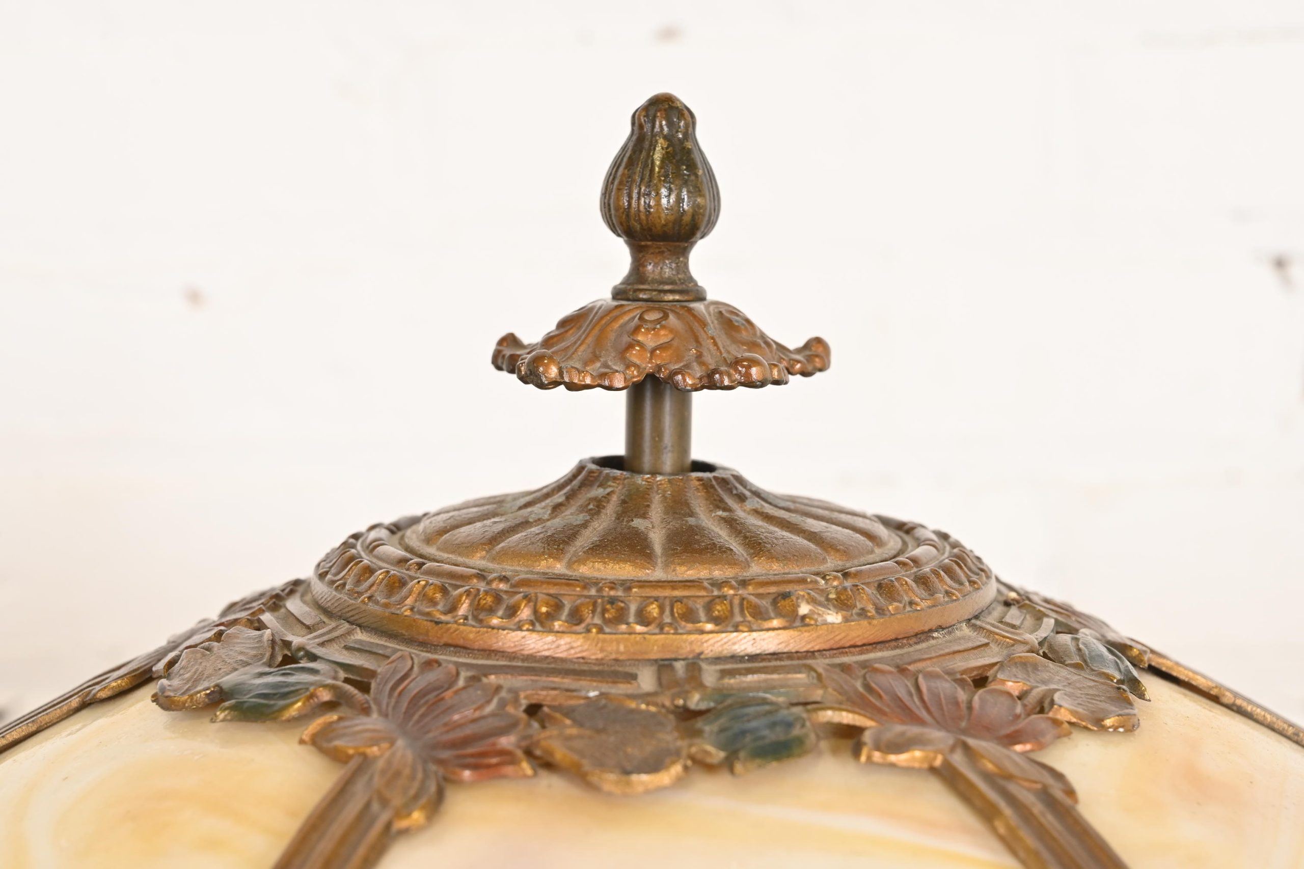Antique Art Nouveau Slag Glass Table Lamp in the Manner of Handel, Circa 1920s - Image 8