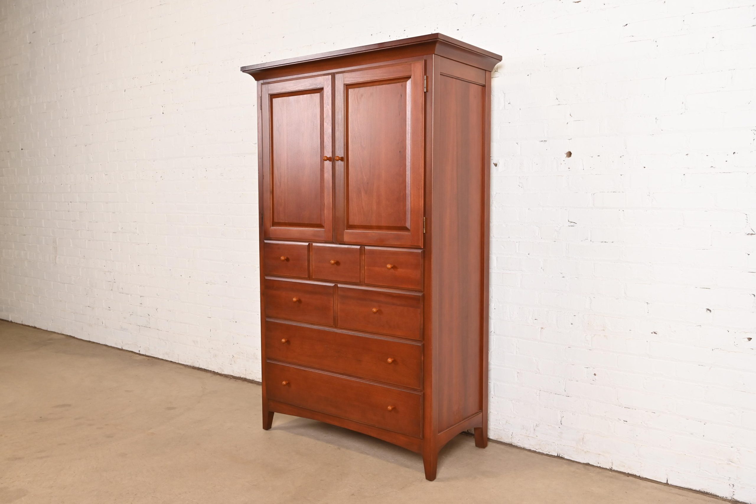 Thomasville Arts & Crafts Cherry Wood Armoire Dresser or Linen Press - Image 3