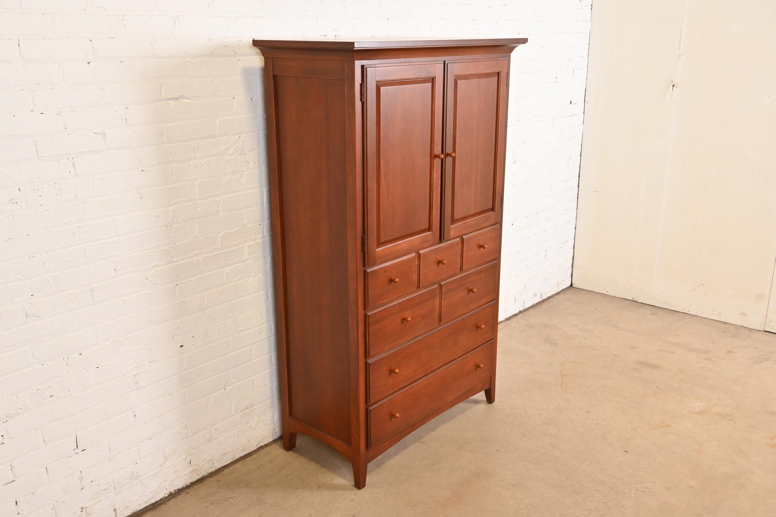 Thomasville Arts & Crafts Cherry Wood Armoire Dresser or Linen Press - Image 4