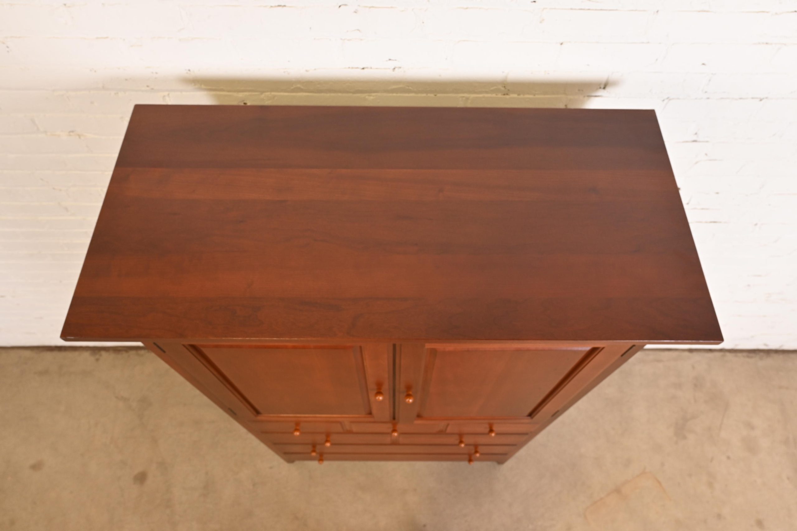 Thomasville Arts & Crafts Cherry Wood Armoire Dresser or Linen Press - Image 12
