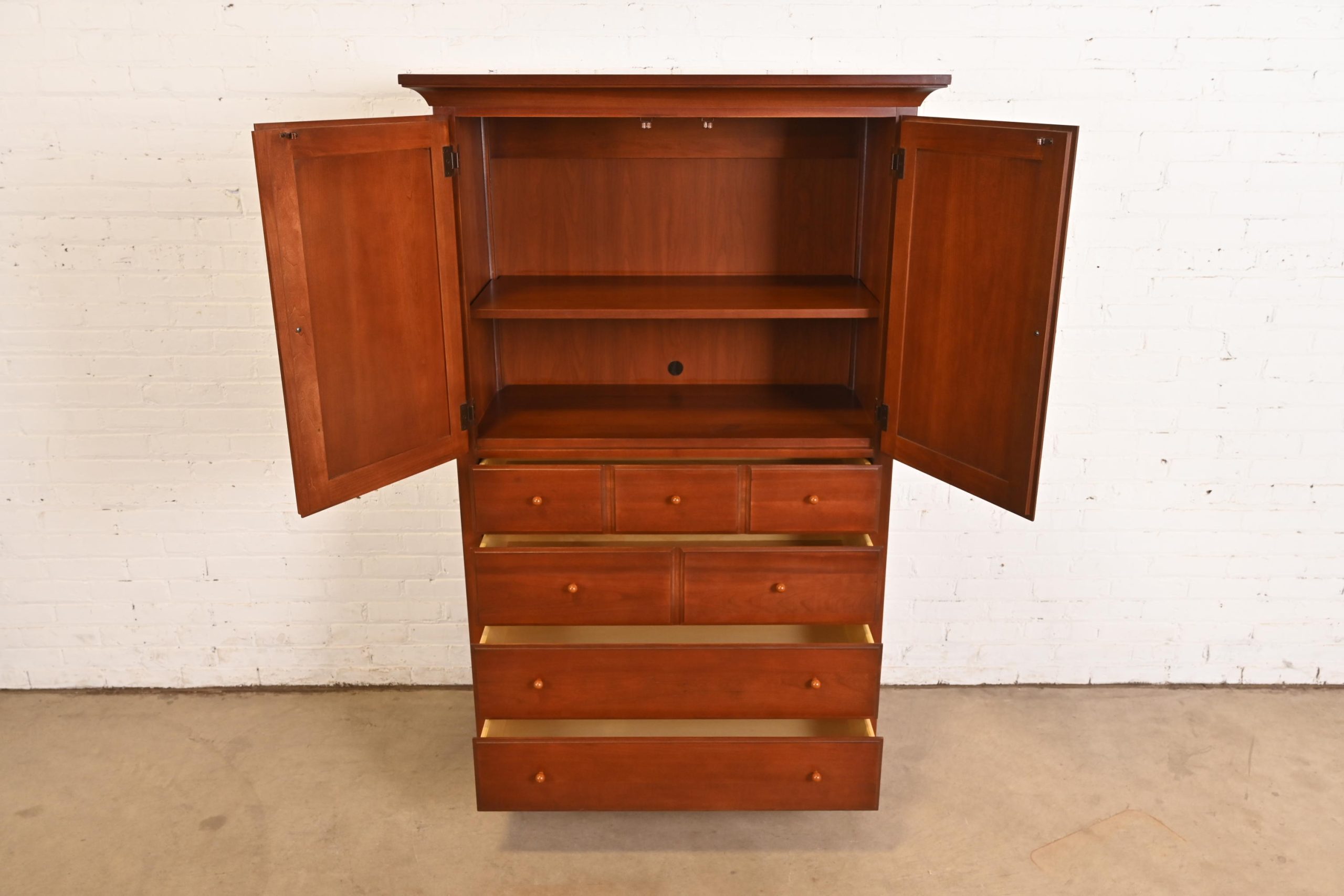Thomasville Arts & Crafts Cherry Wood Armoire Dresser or Linen Press - Image 6