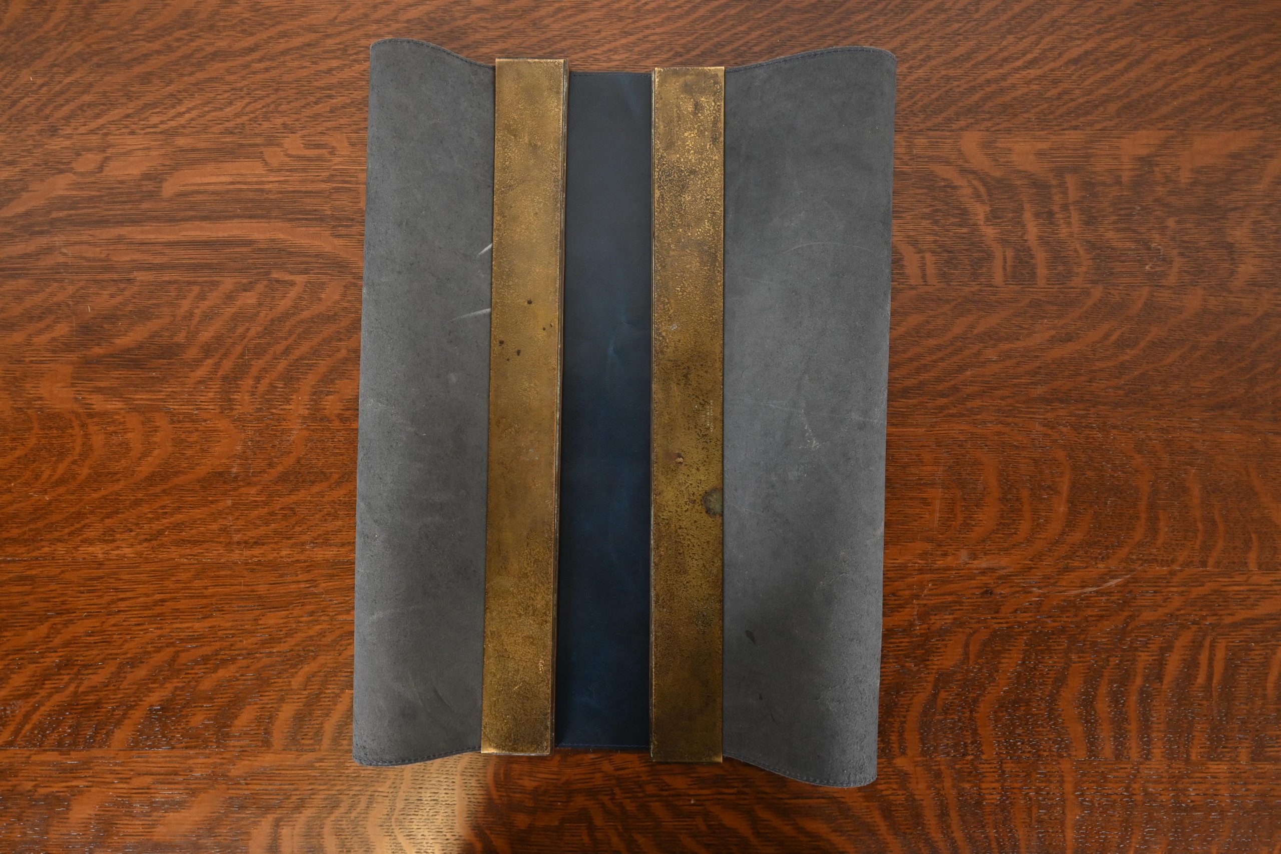 Tiffany Studios New York Zodiac Bronze Blotter Ends With Leather Desk Blotter - Image 7