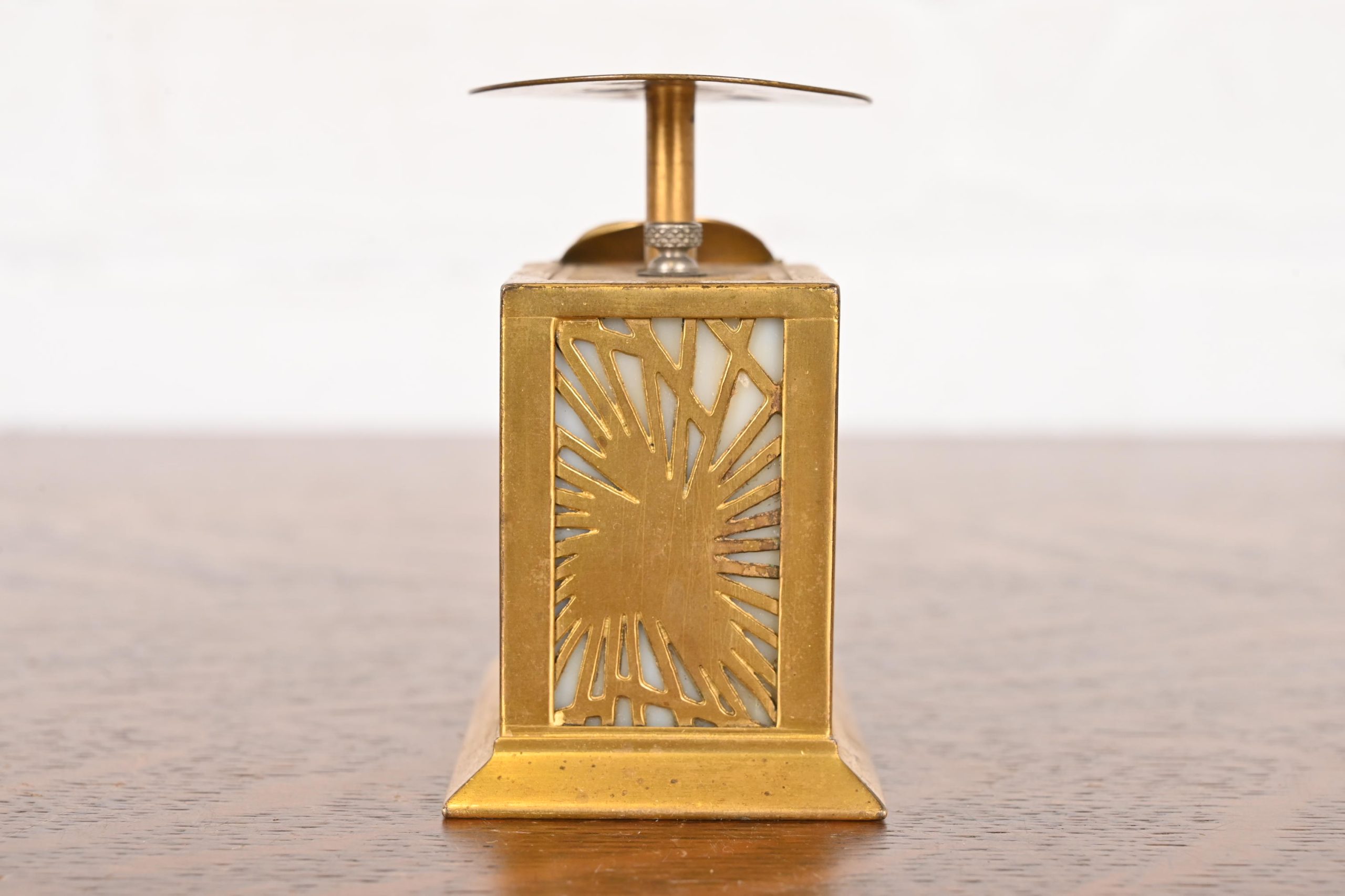 Tiffany Studios New York Pine Needle Pattern Bronze Doré and Favrile Slag Glass Postage Scale - Image 8