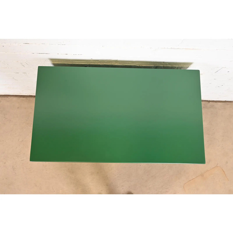 Henredon Mid-Century Hollywood Regency Chinoiserie Green Lacquered Bedside Chest, Newly Refinished - Image 10