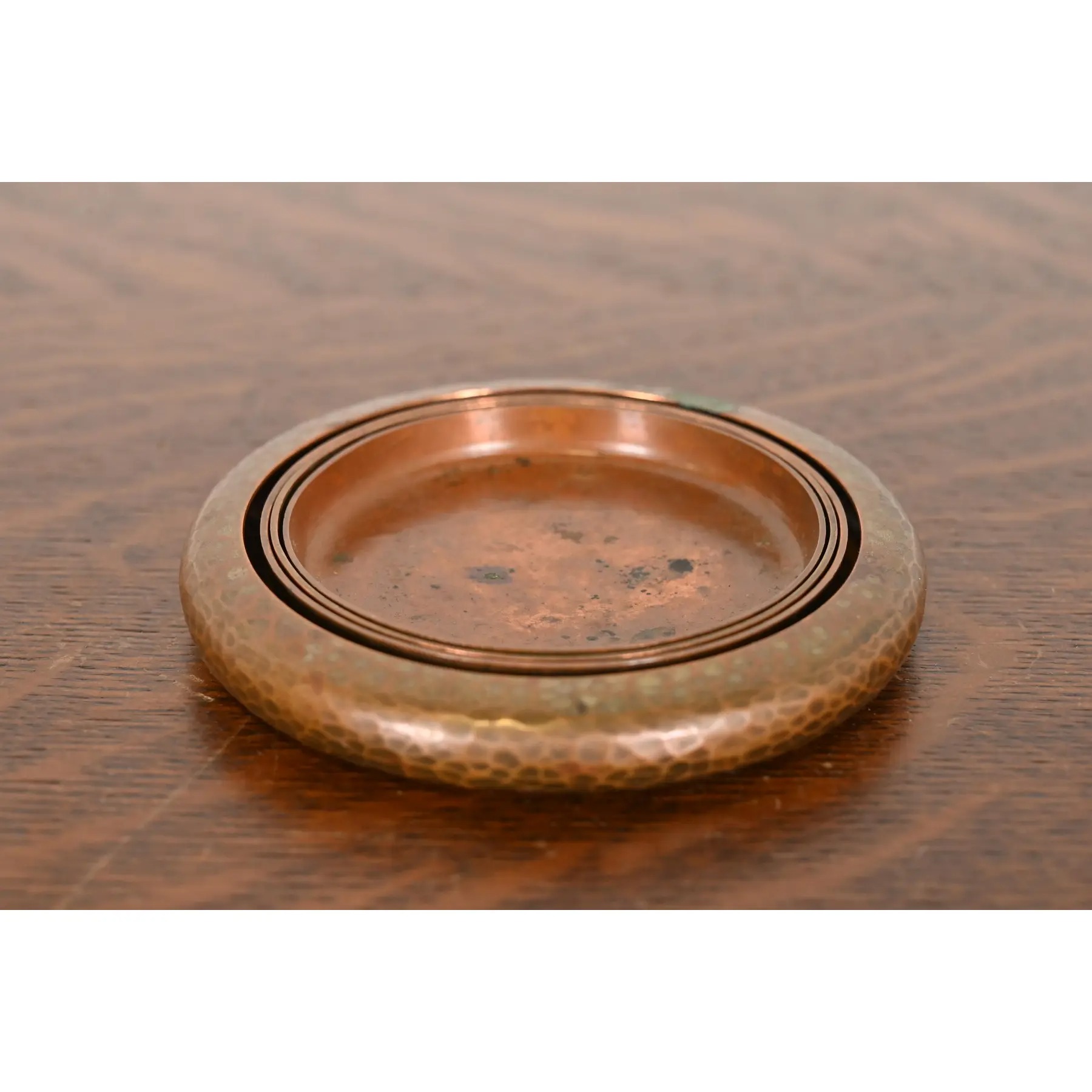 Roycroft Arts & Crafts Hammered Copper Coasters, Set of Four - Image 6