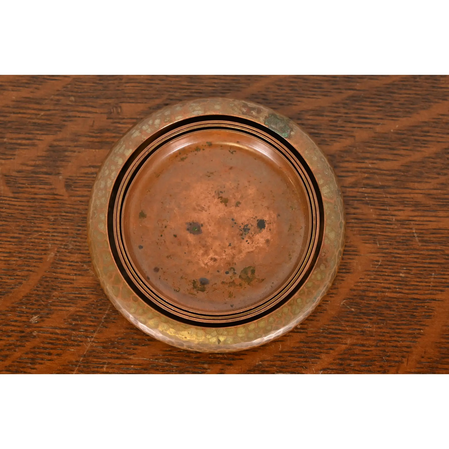 Roycroft Arts & Crafts Hammered Copper Coasters, Set of Four - Image 7