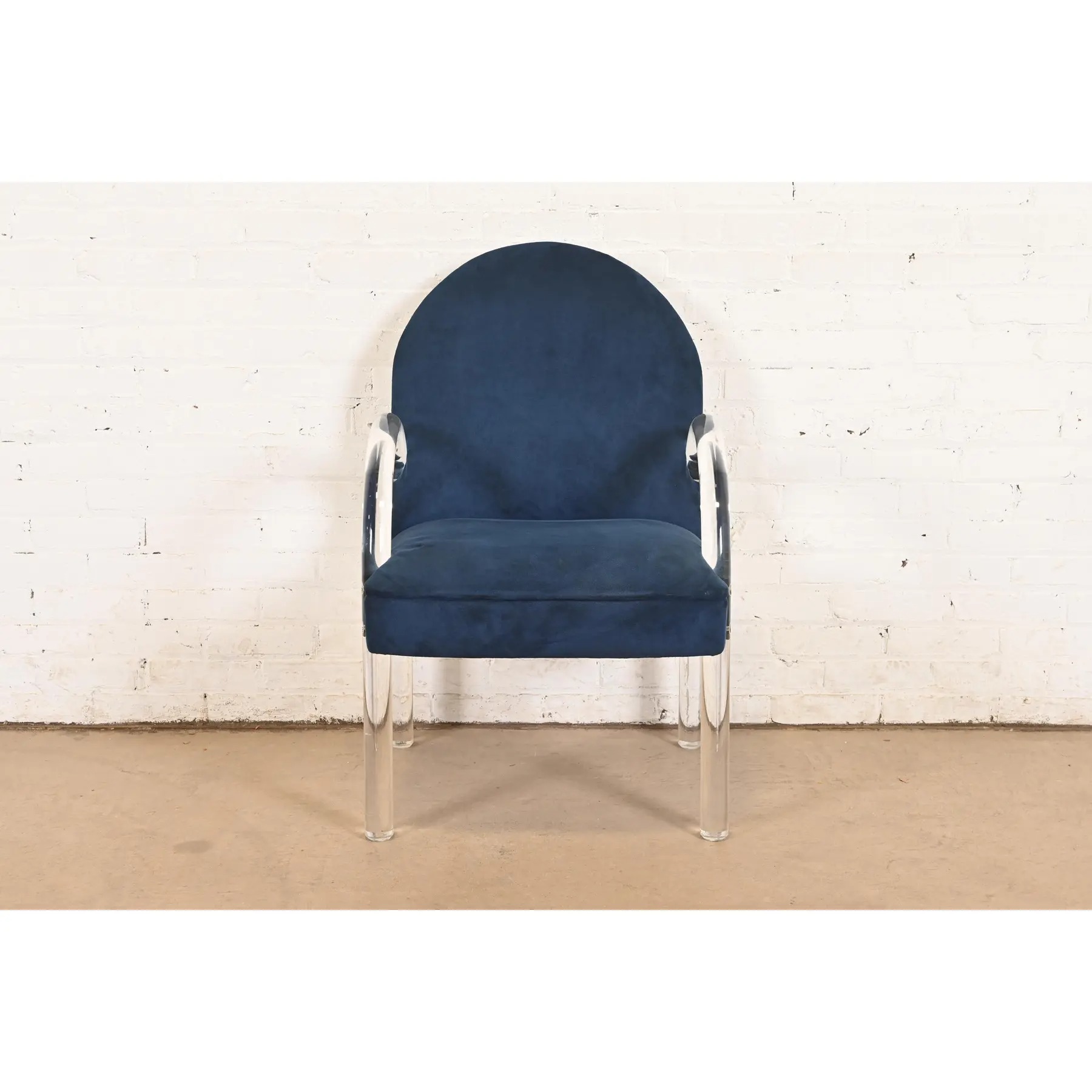 Leon Rosen for Pace Collection Modern Art Deco Lucite Waterfall Armchairs, Pair - Image 8