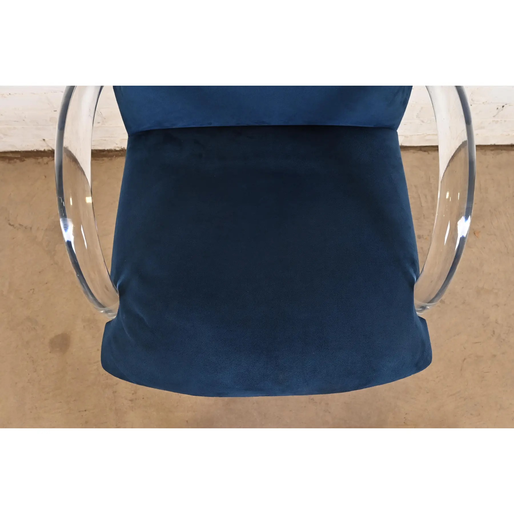 Leon Rosen for Pace Collection Modern Art Deco Lucite Waterfall Armchairs, Set of Six - Image 12