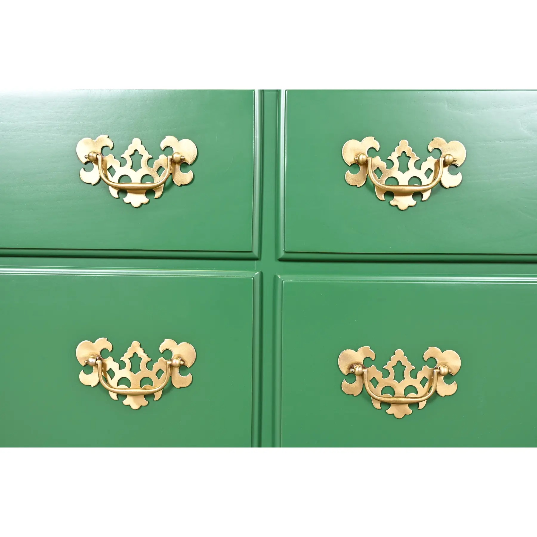 Ethan Allen Georgian Green Lacquered Dresser or Credenza, Newly Refinished - Image 7