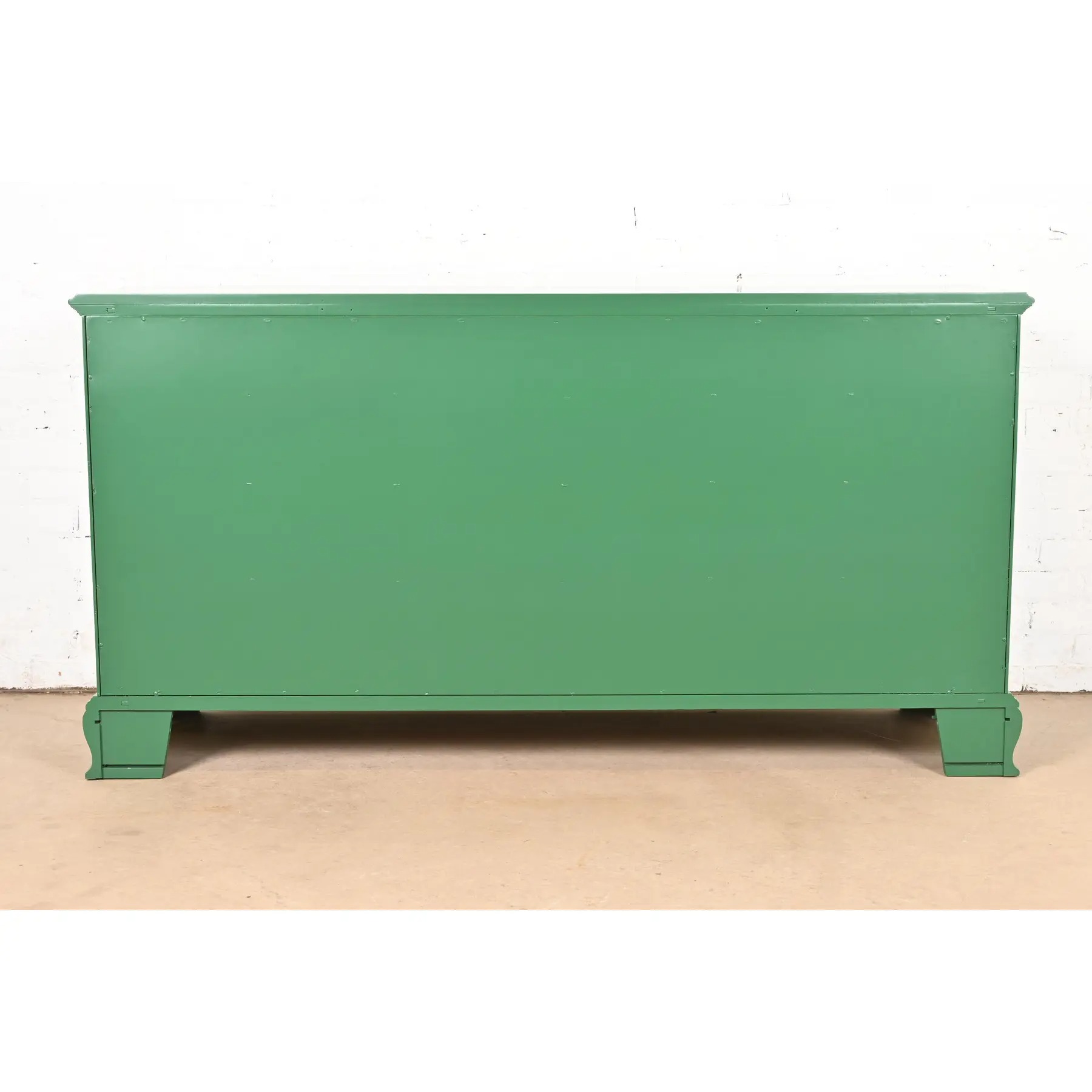 Ethan Allen Georgian Green Lacquered Dresser or Credenza, Newly Refinished - Image 13