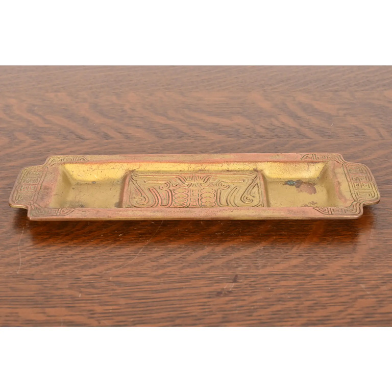 Tiffany Studios New York Chinese Pattern Bronze Pen Tray - Image 2