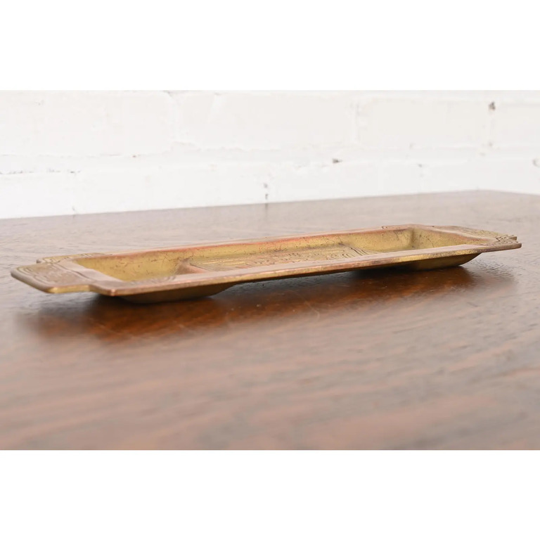 Tiffany Studios New York Chinese Pattern Bronze Pen Tray - Image 4