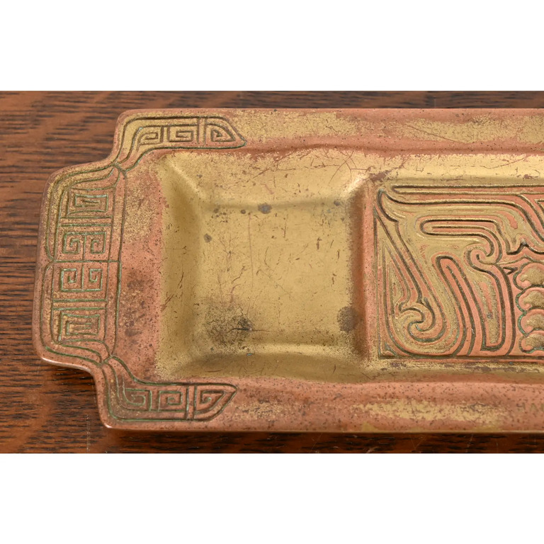 Tiffany Studios New York Chinese Pattern Bronze Pen Tray - Image 8