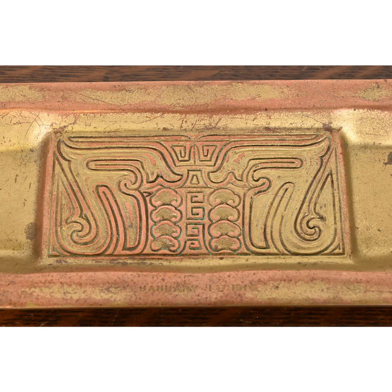Tiffany Studios New York Chinese Pattern Bronze Pen Tray - Image 7