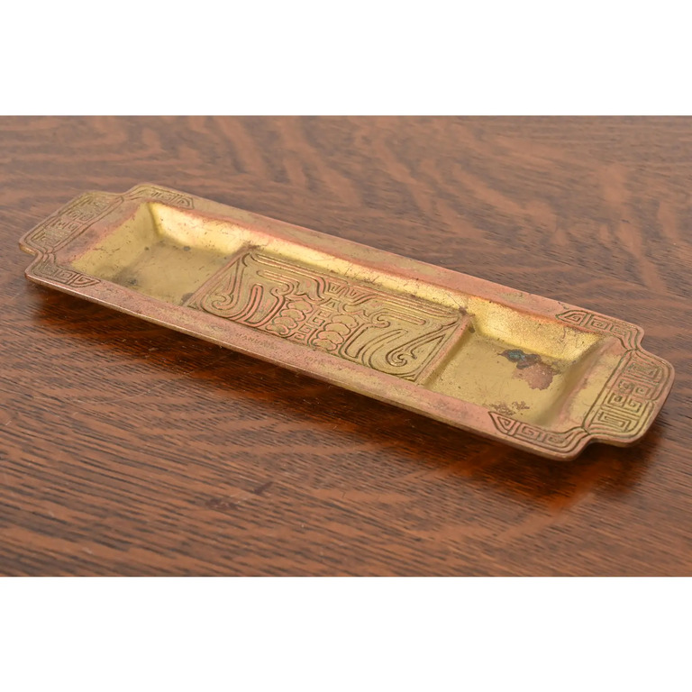 Tiffany Studios New York Chinese Pattern Bronze Pen Tray - Image 3