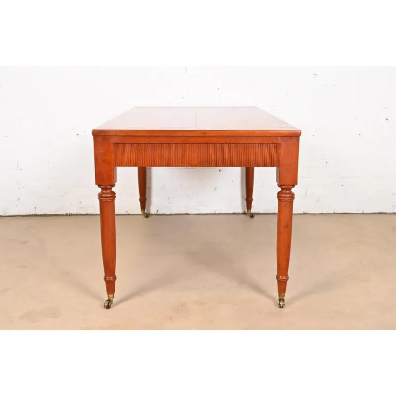 Baker Furniture French Regency Louis XVI Carved Cherry Wood Writing Desk - Image 10