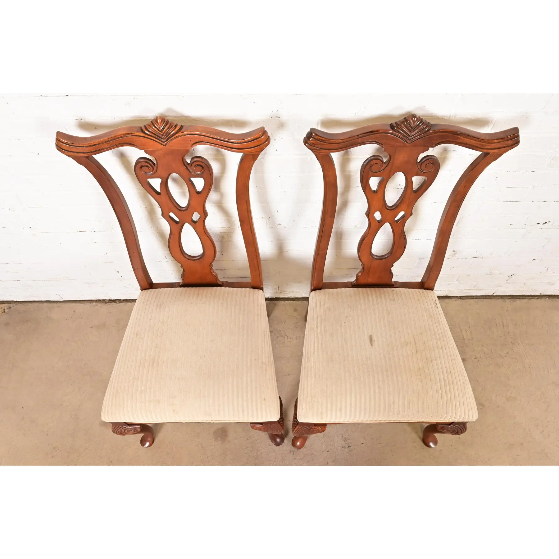 Thomasville Georgian Carved Mahogany Dining Chairs, Set of Six - Image 5