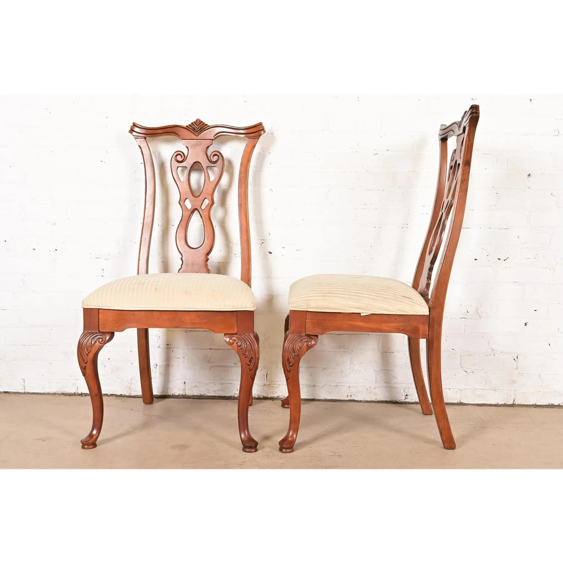 Thomasville Georgian Carved Mahogany Dining Chairs, Set of Six - Image 6