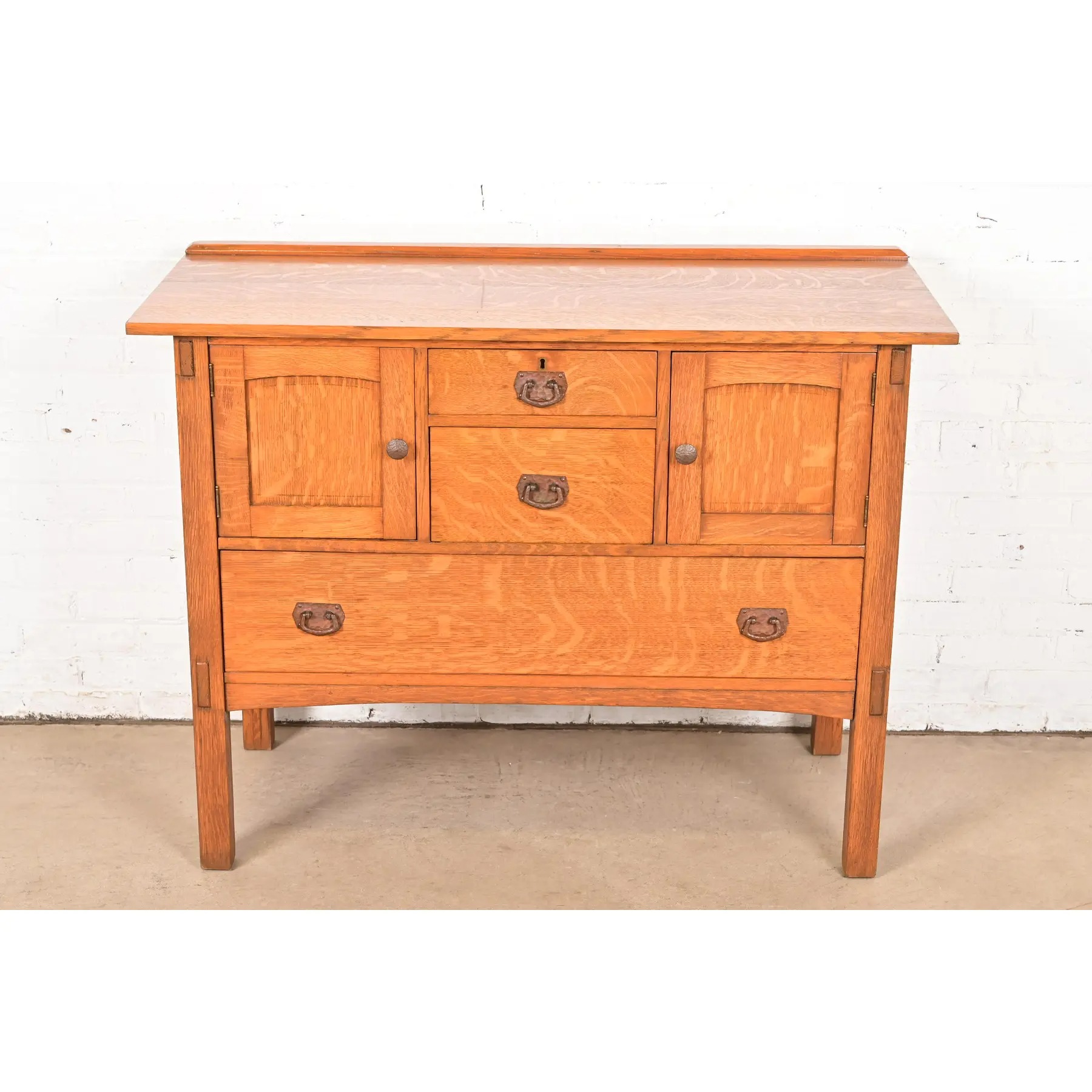 Stickley Brothers Style Antique Mission Oak Arts & Crafts Sideboard Buffet, Circa 1900 - Image 2