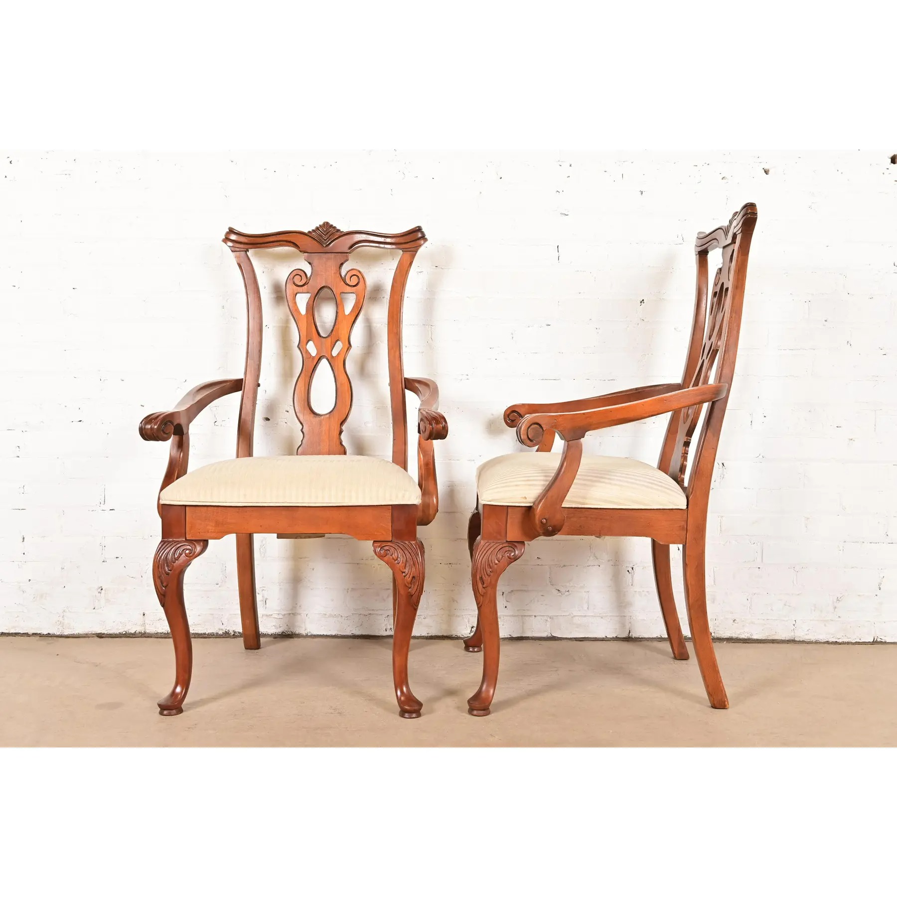 Thomasville Georgian Carved Mahogany Dining Chairs, Set of Six - Image 7