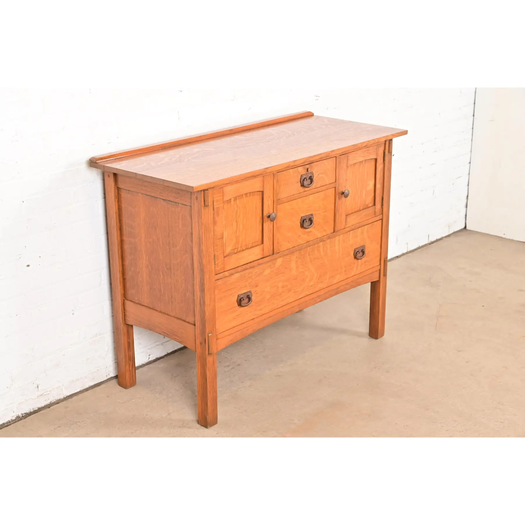 Stickley Brothers Style Antique Mission Oak Arts & Crafts Sideboard Buffet, Circa 1900 - Image 4
