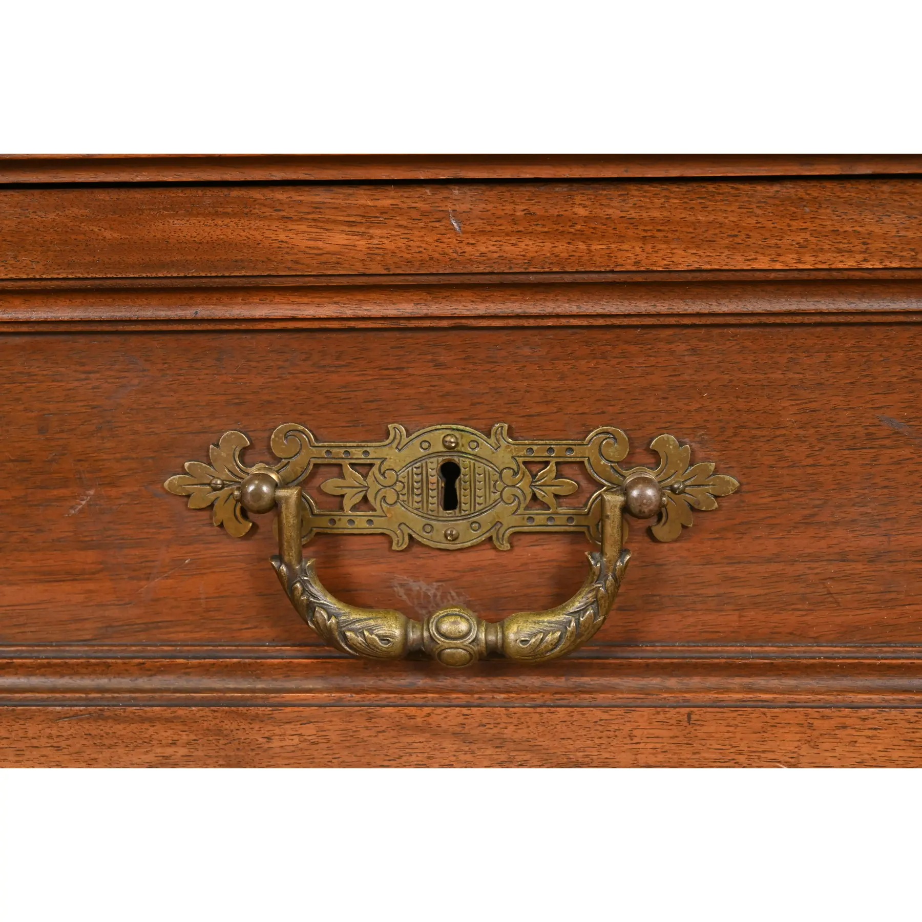 Herter Brothers Style Monumental Antique Eastlake Victorian Carved Walnut and Burl Wood Triple Bookcase Cabinet - Image 7