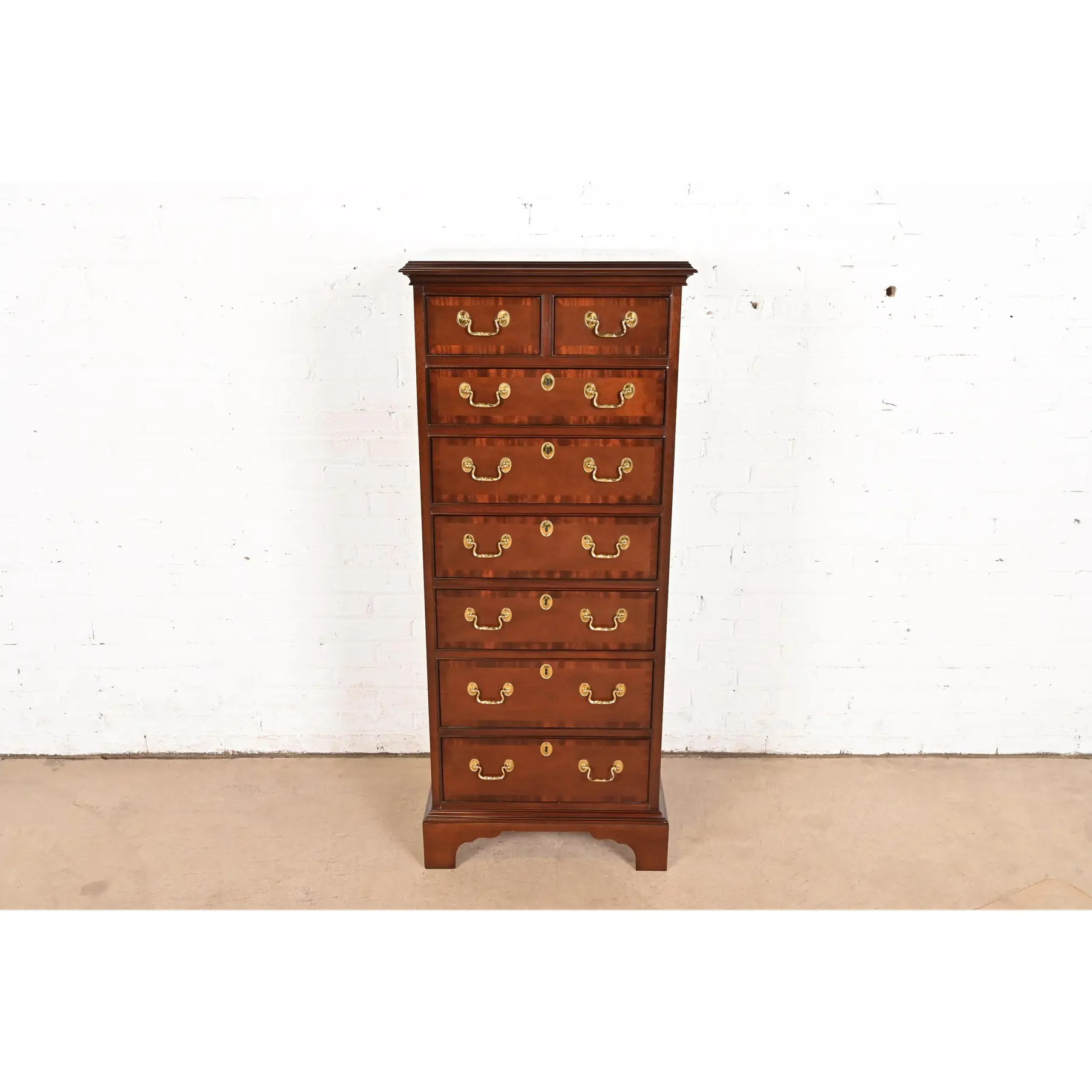 Councill Furniture Georgian Banded Mahogany Lingerie Chest or Semainier - Image 2