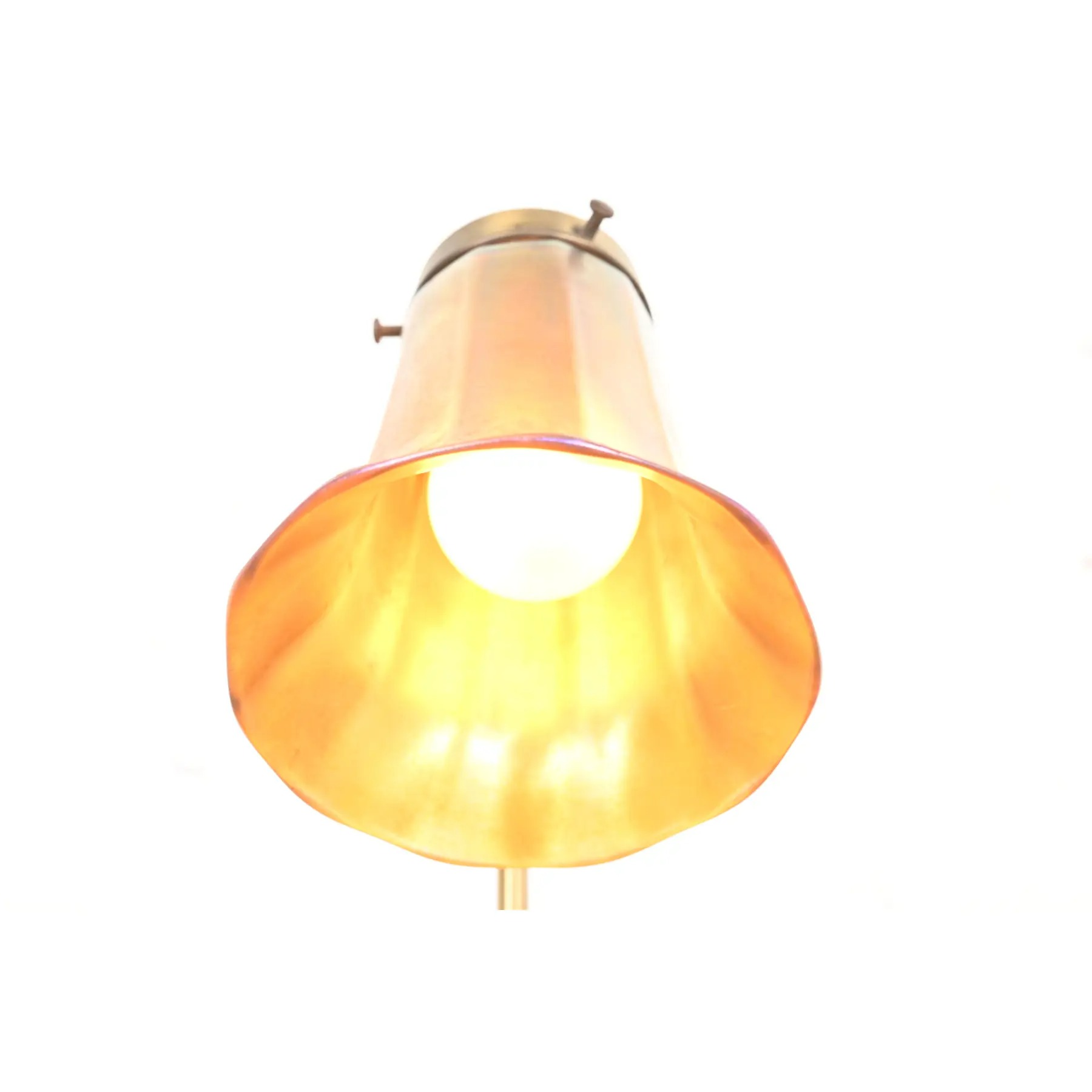 Art Deco Brass Desk Lamp With Quezal Favrile Art Glass Shade - Image 6