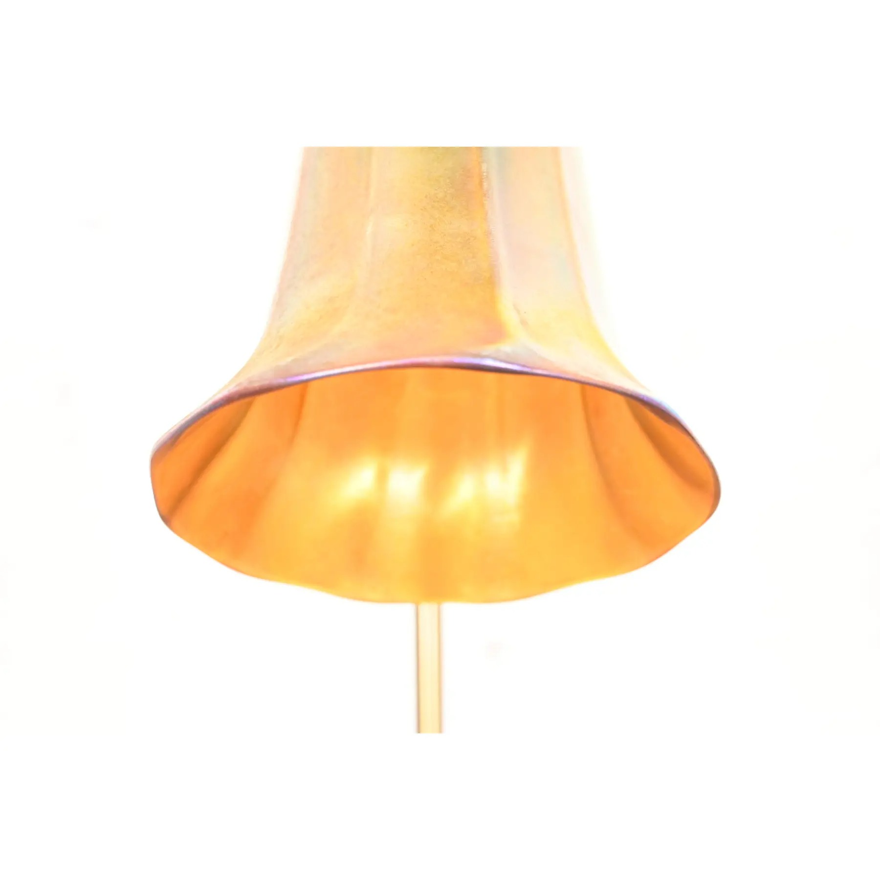 Art Deco Brass Desk Lamp With Quezal Favrile Art Glass Shade - Image 8